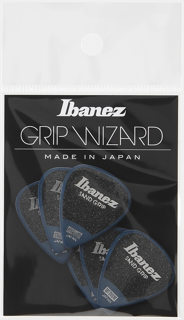 IBANEZ Grip Wizard Series Sand Grip Flat Picks - 6 pcs (PPA14MSG-DB)