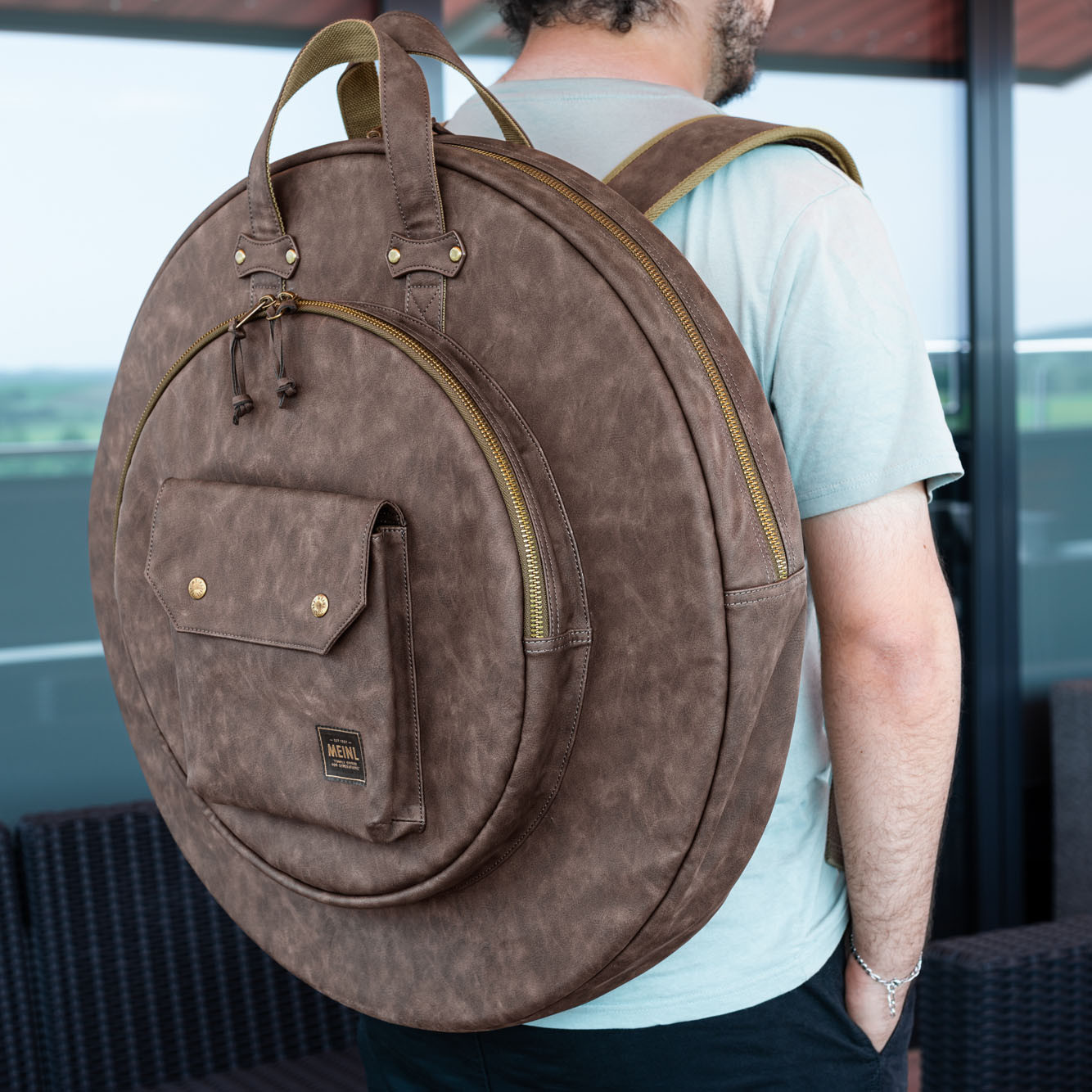 MEINL Cymbals Vintage Hyde Cymbal Bag 22" - Dark Brown (MVHC22DB)