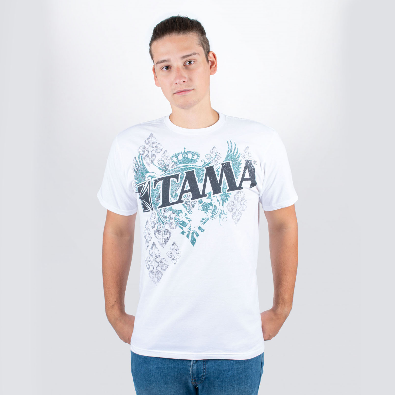 TAMA T-Shirt in weiß mit Wings Tee Frontprint (TT11WINGWH-S)