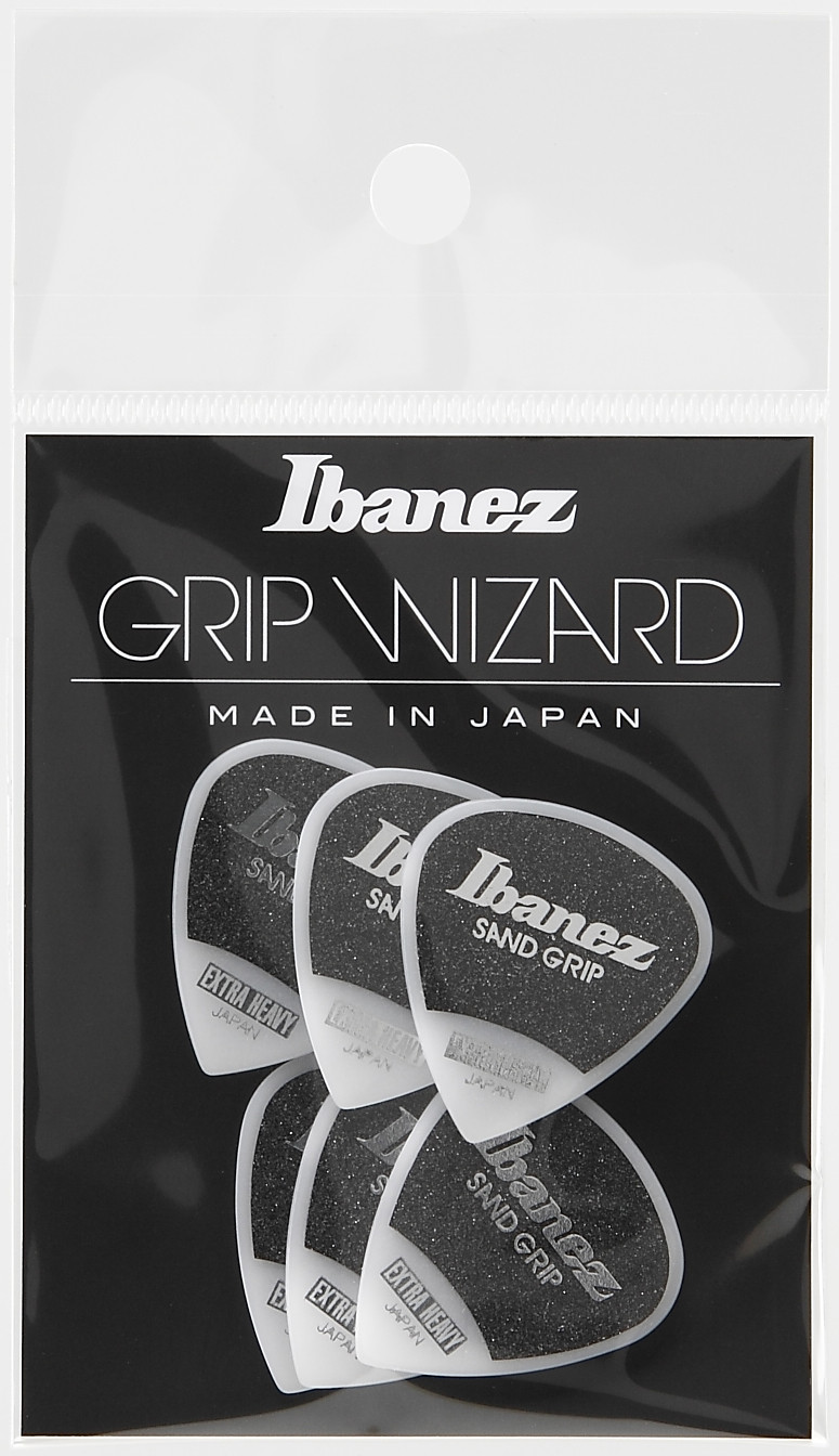 IBANEZ Grip Wizard Series Sand Grip Flat Picks - 6 pcs (PPA16XSG-WH)