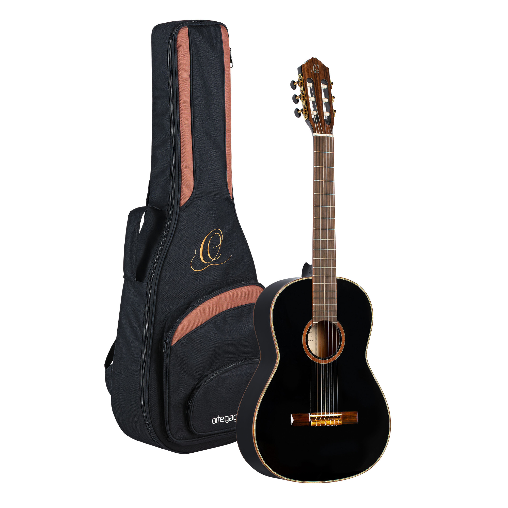 ORTEGA Family Series 4/4 Classical Guitar 6 String - Spruce / Mahogany Black + Bag (R221BK)