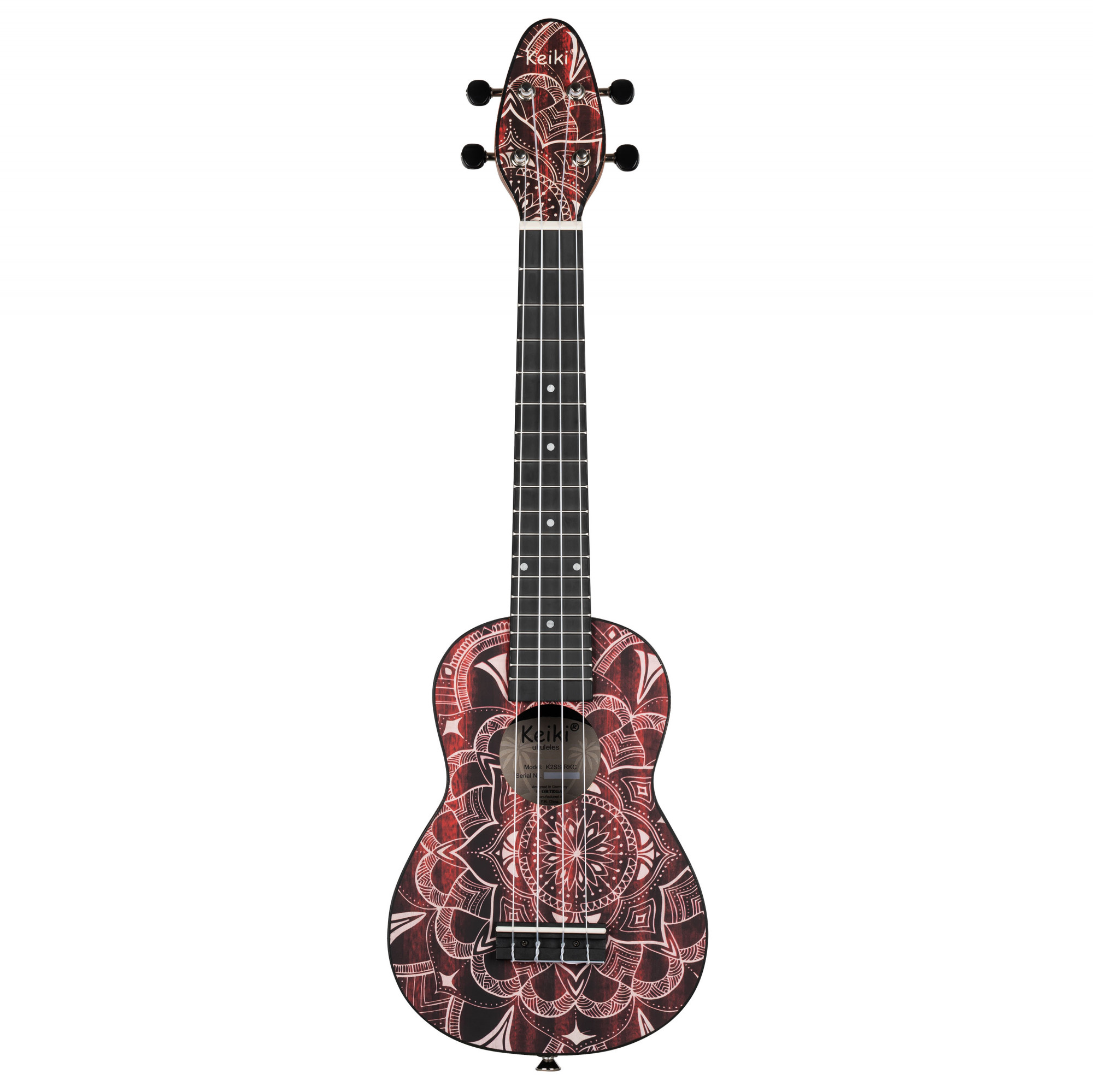 KEIKI K2 Serie Superscale Sopran Ukulele Set - Agathis / Red Kaleidoscope (K2SS-RKC)