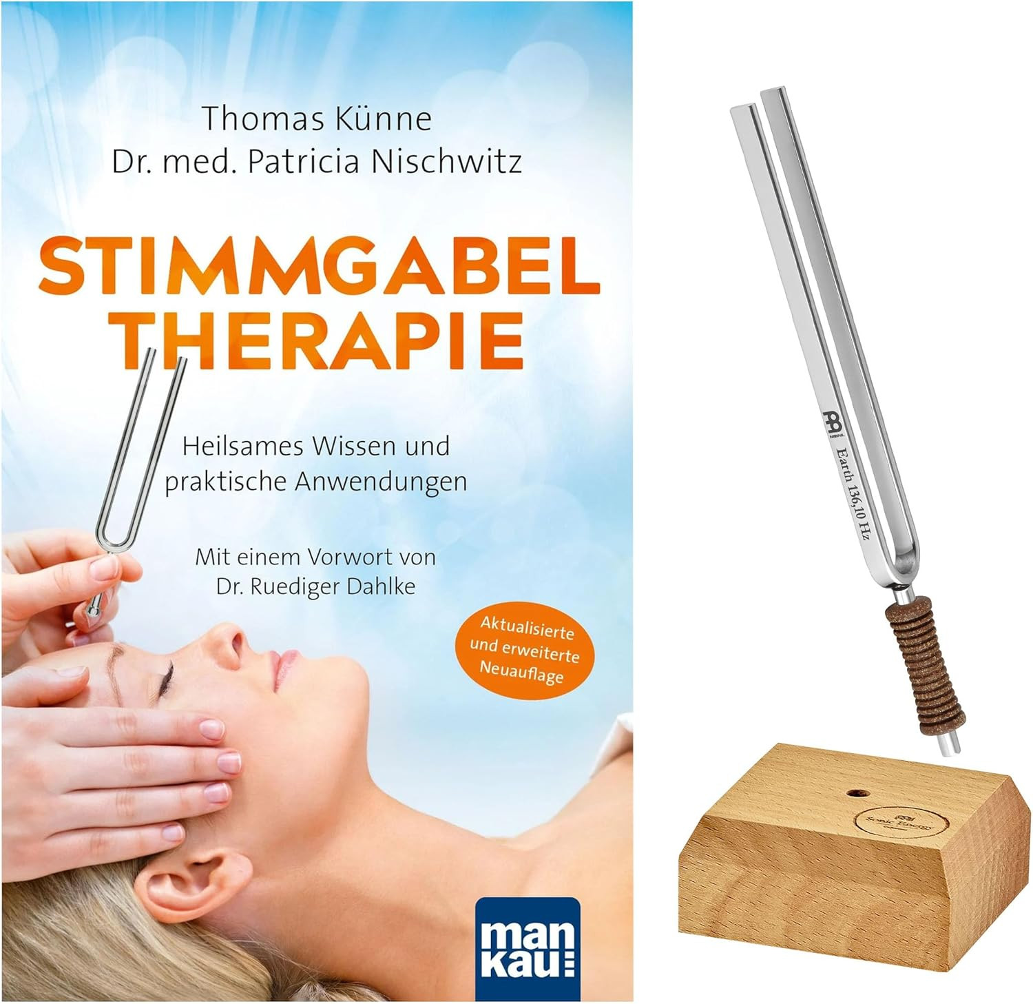 Stimmgabel Bundle Erde/Om – 136,10 Hz / C3# – Für Meditation, Therapie, Zuhause – Inkl. Buch und Ständer (TF-E+BOOK)
