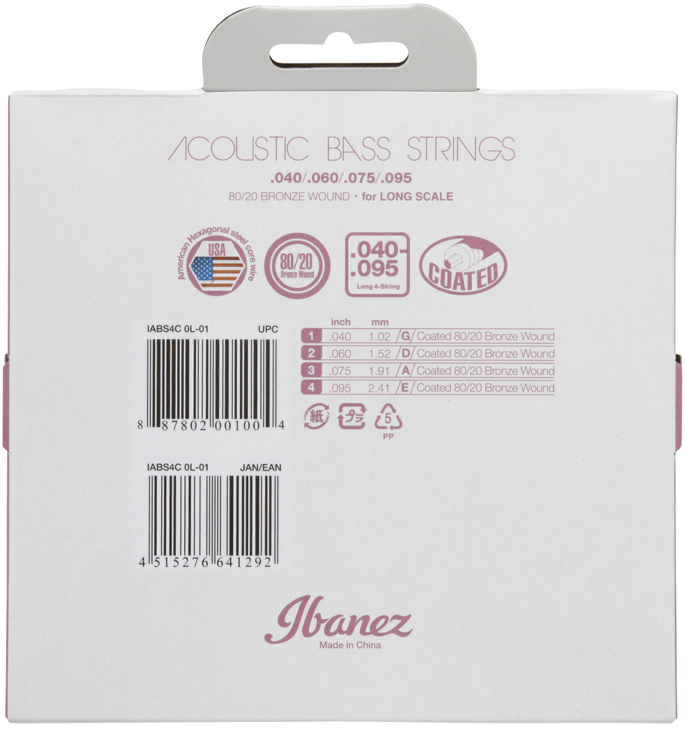 IBANEZ Saiten Set für 4 String Akustikbass (IABS4C)