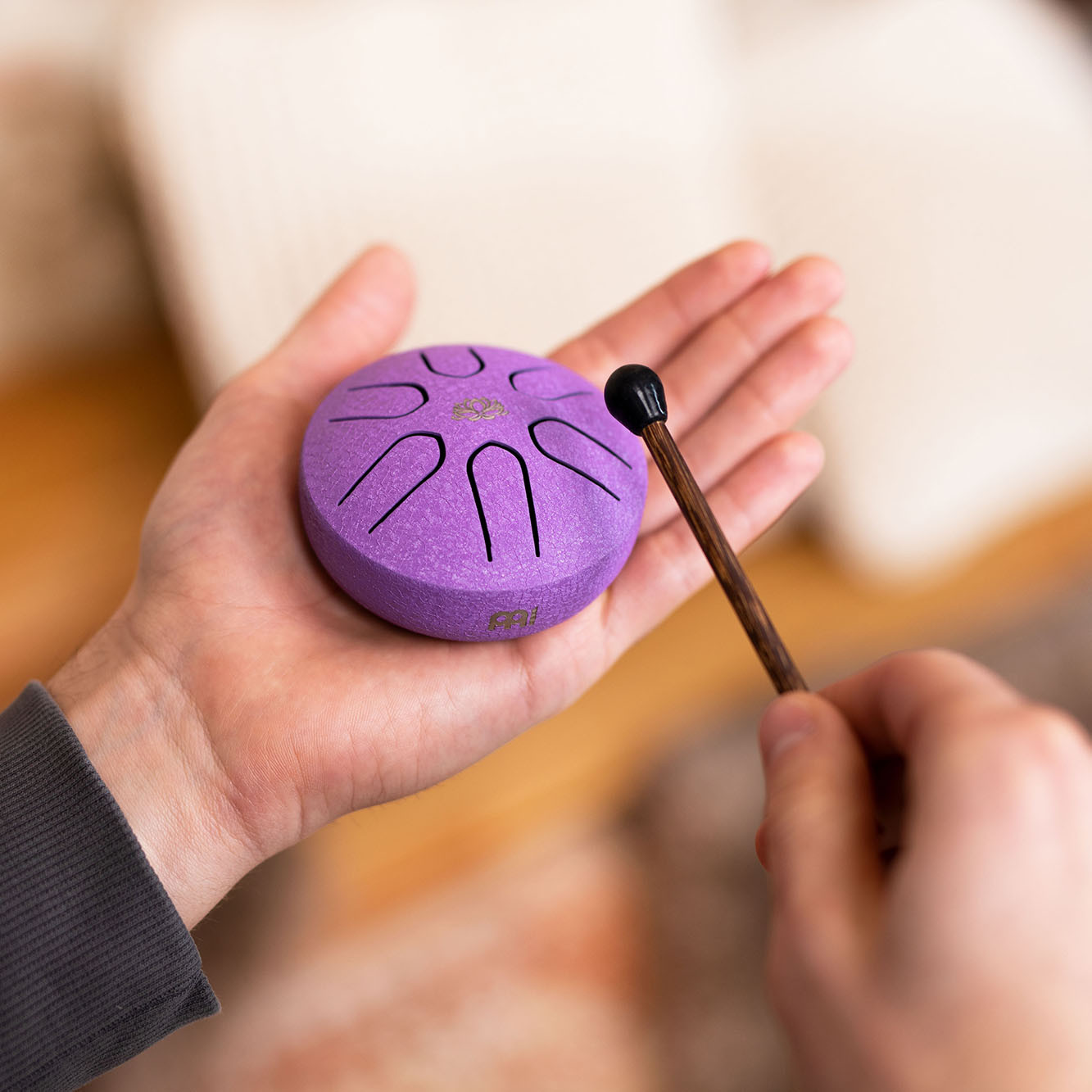 Meinl Sonic Energy 3" Pocket Steel Tongue Drum, A Dur, 6 Töne, 440 Hz, Lotusblume, Lila (PSTD1PLF)