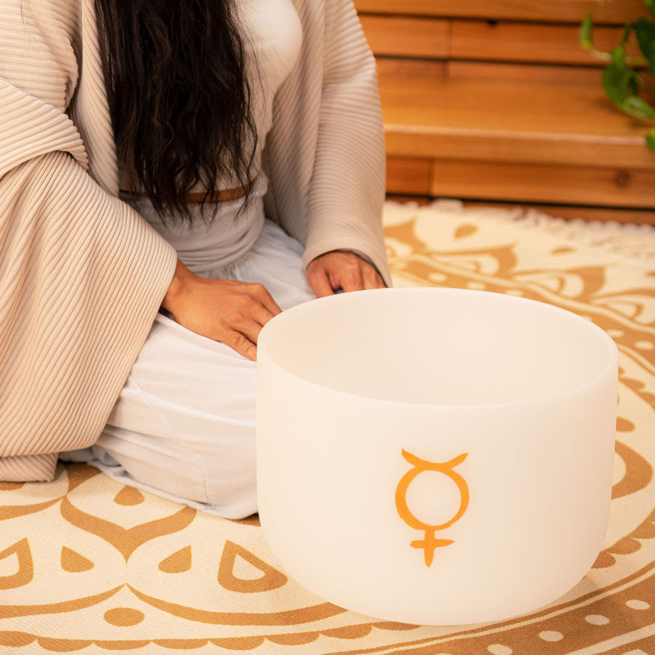 Meinl Sonic Energy 12" Planetary Tuned Crystal Singing Bowl, Mercury 141.27 Hz (PCSB12ME)