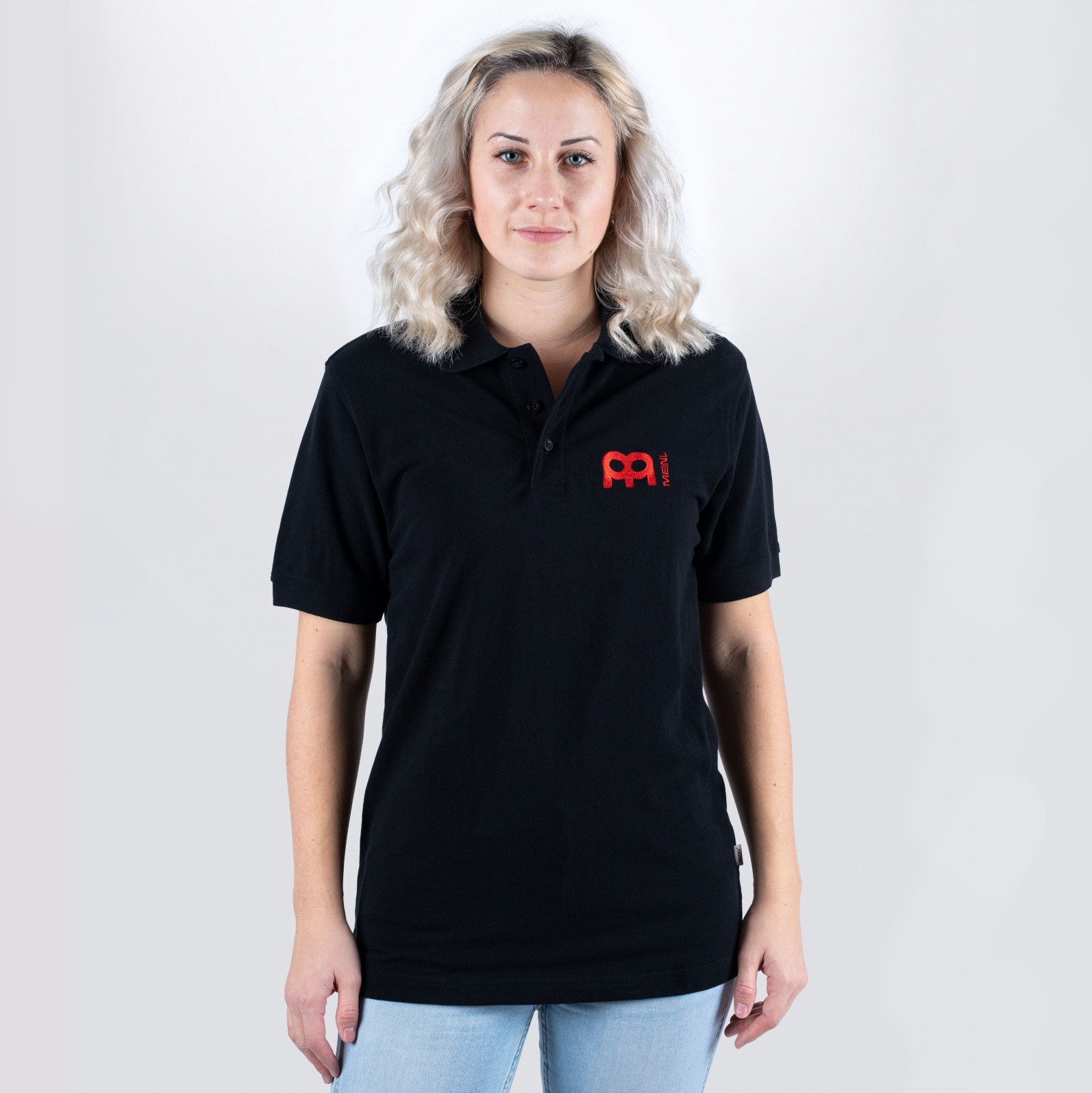 MEINL Poloshirt in schwarz mit Logo auf der linken Brust (M125-XL)