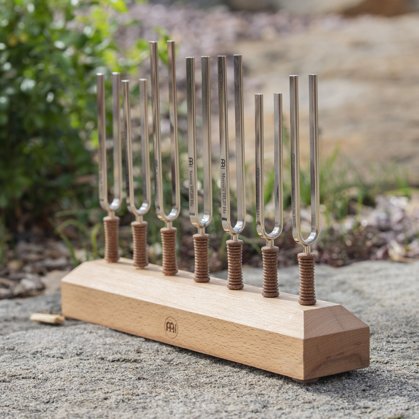 Meinl Sonic Energy Planetary Tuned Tuning Fork Chakra Set, 7-teilig, inkl. Tuning Fork Holder (TF-SET-CHA-7)