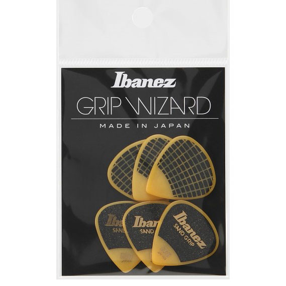IBANEZ Grip Wizard Series Sand Grip Flat Picks - 6 pcs (PPA16HSG-YE)