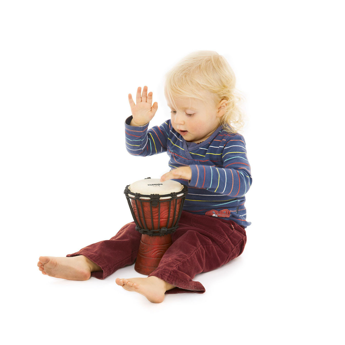 NINO Percussion Moon Rhythm Series Original African Style Rope Tuned Wood Djembe - 4 1/2" (NINO-ADJ4-XXS)