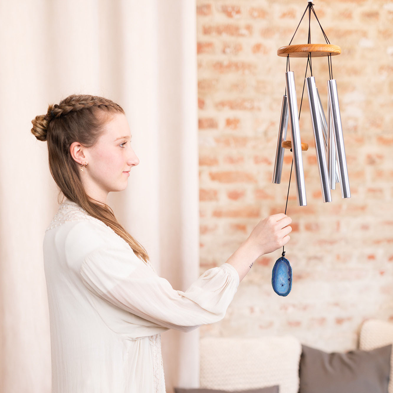 Meinl Sonic Energy Blue Agate Meditation Chime 29"/73 cm - 432 Hz - Silver (BAMC29S)