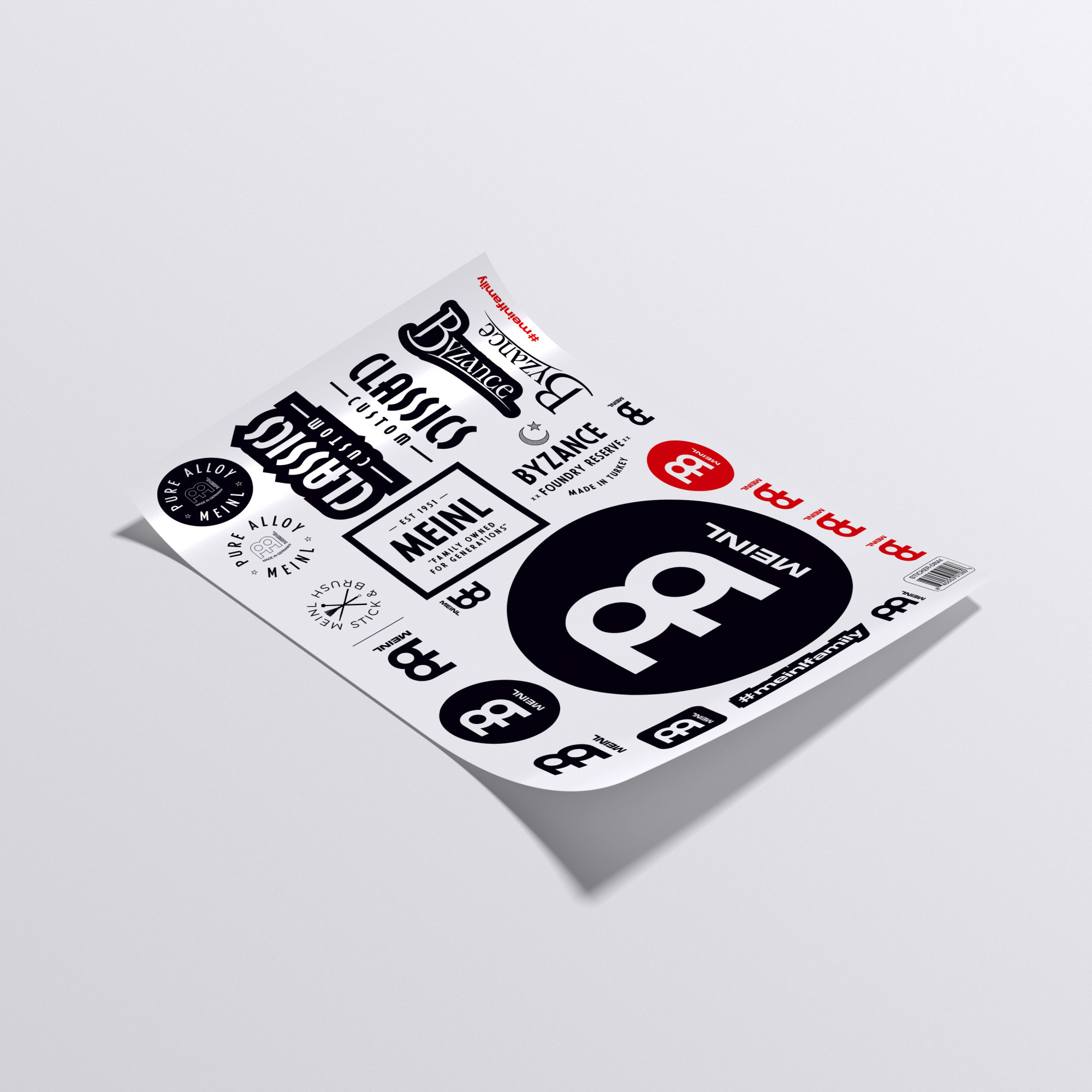 MEINL Sticker Sheet DIN A4 with 22 Stickers (STICKER-DINA4)