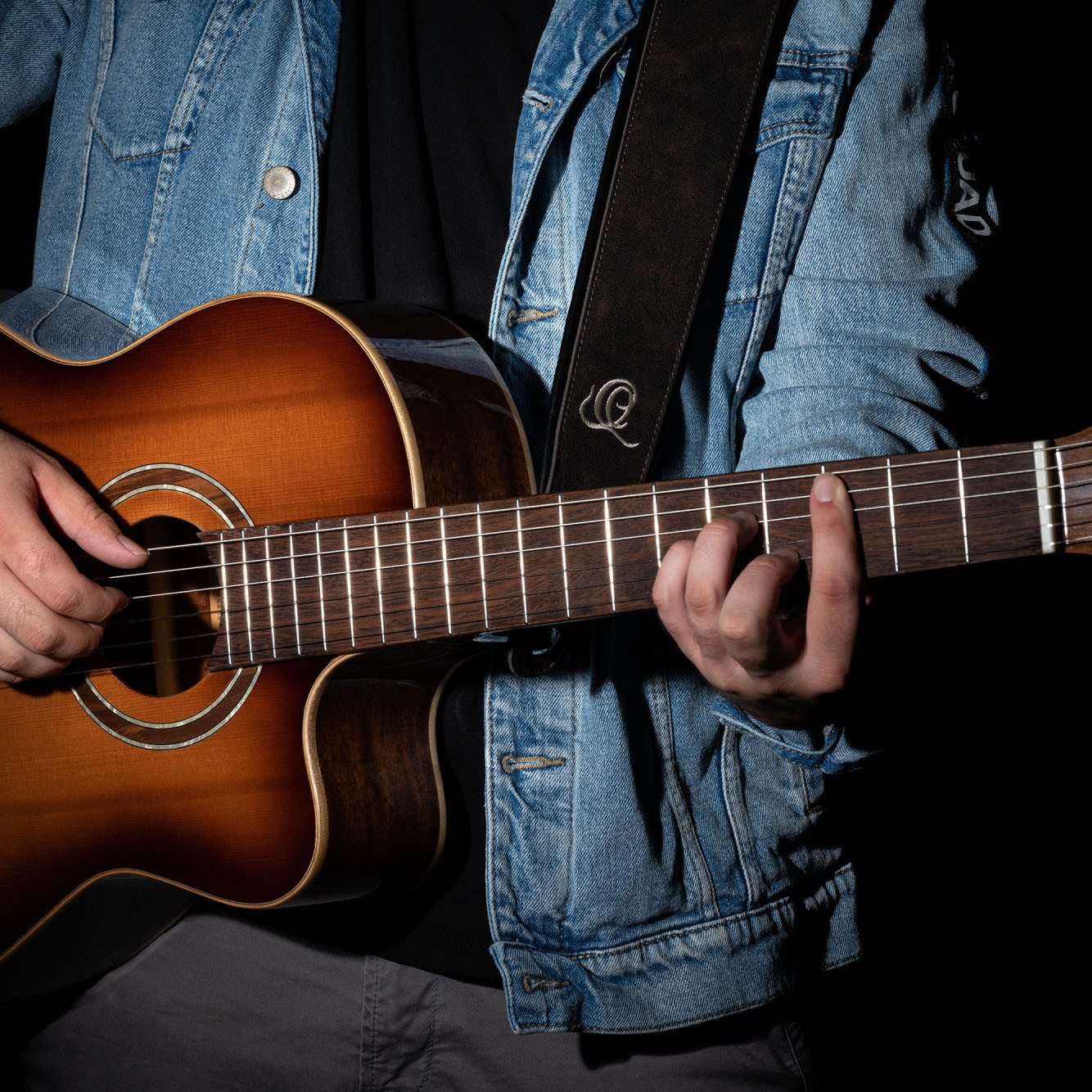 ORTEGA Genuine-Leather Guitar-Strap - Deep Forest Brown (OSAR-2)