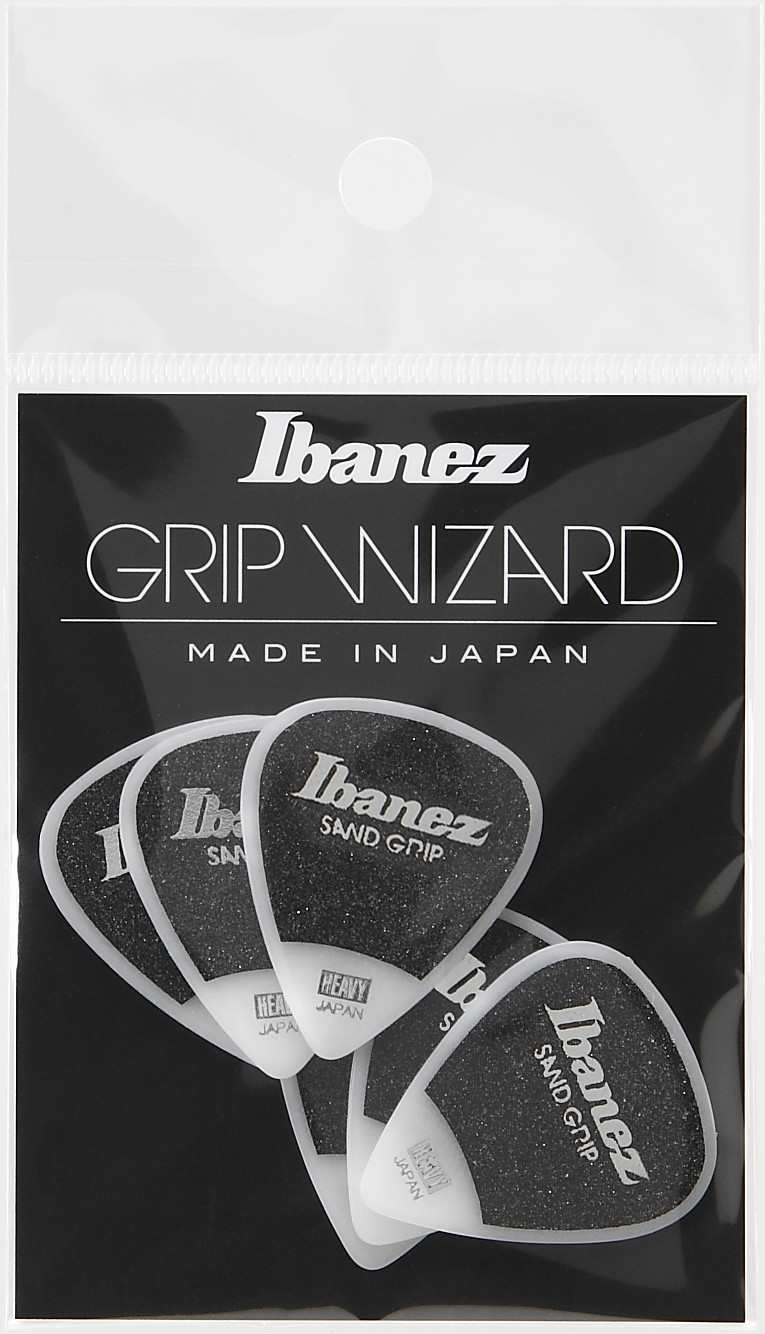 IBANEZ Grip Wizard Series Sand Grip Flat Picks - 6 pcs (PPA14HSG-WH)