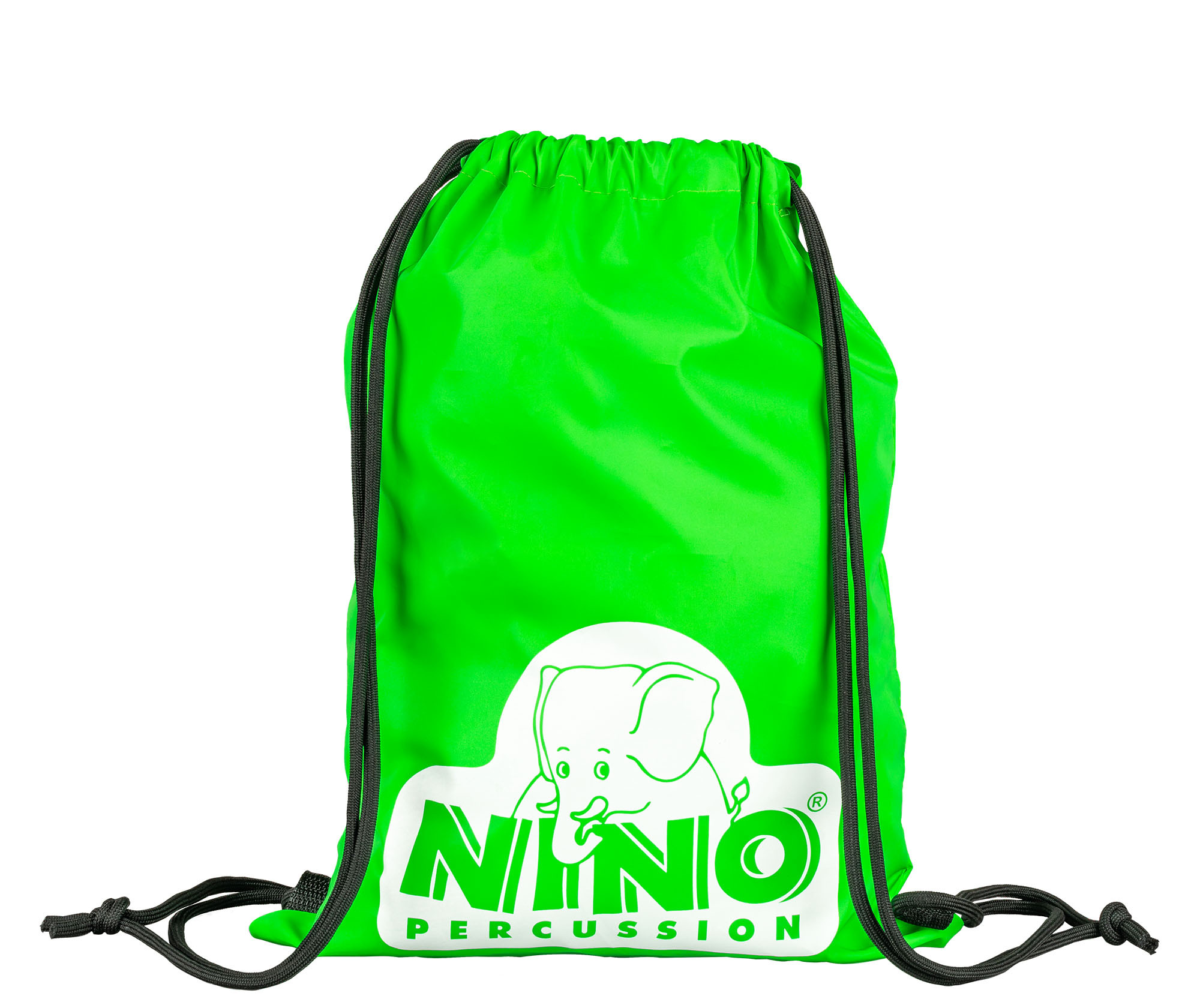 NINO Percussion Turnbeutel - Grün mit weißem, reflektierendem Logo (NI-GYMBAG-GR)