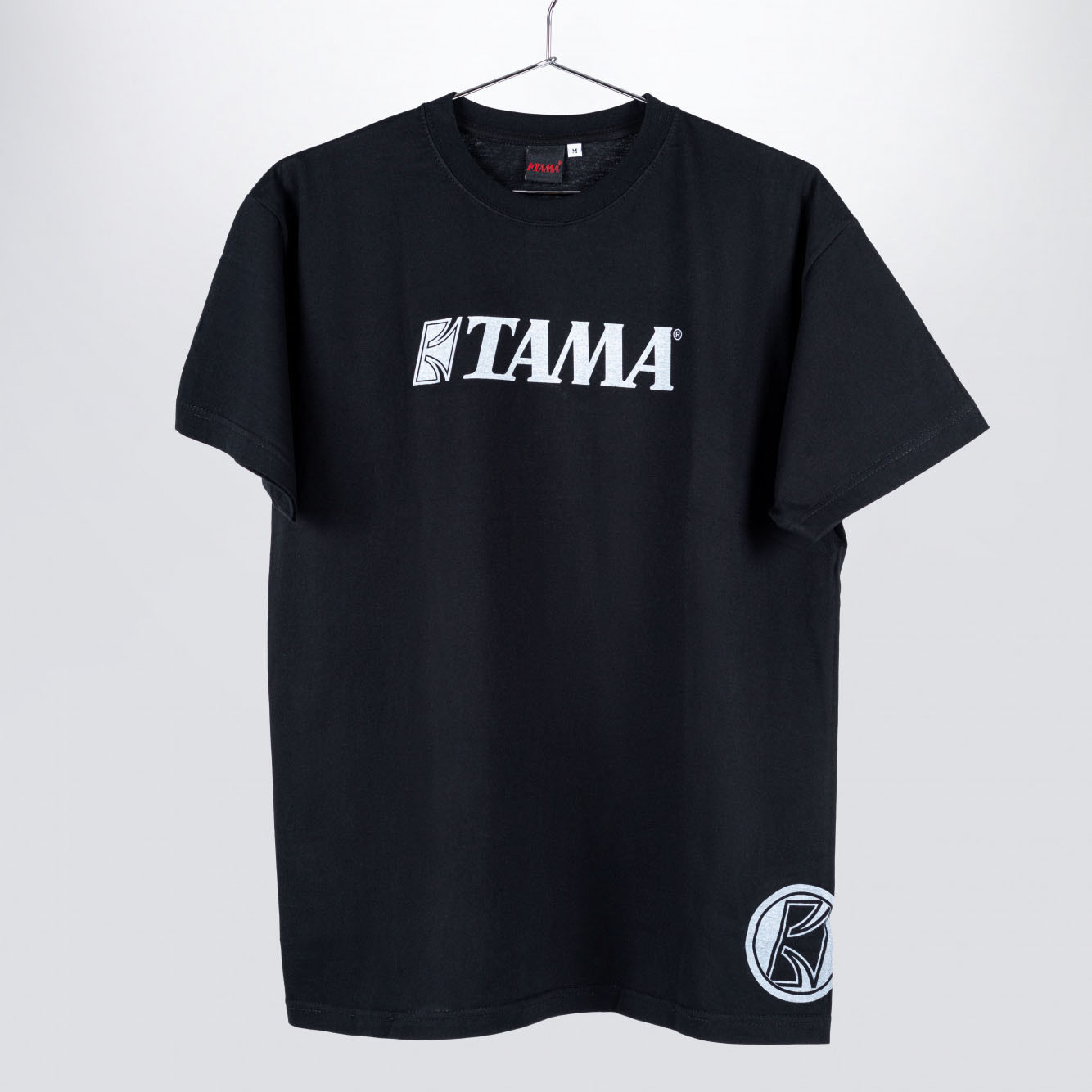 TAMA T-Shirt in schwarz mit weißem Logo auf der Brust (TT12LG-M)