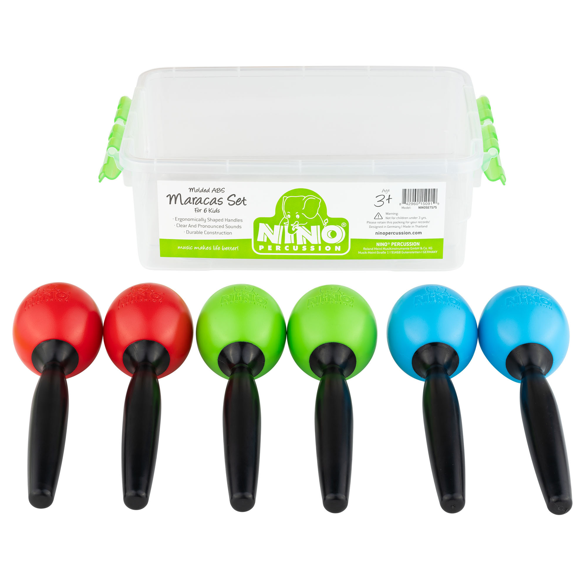 NINO Percussion Molded ABS Egg Maracas Set (NINOSET575)