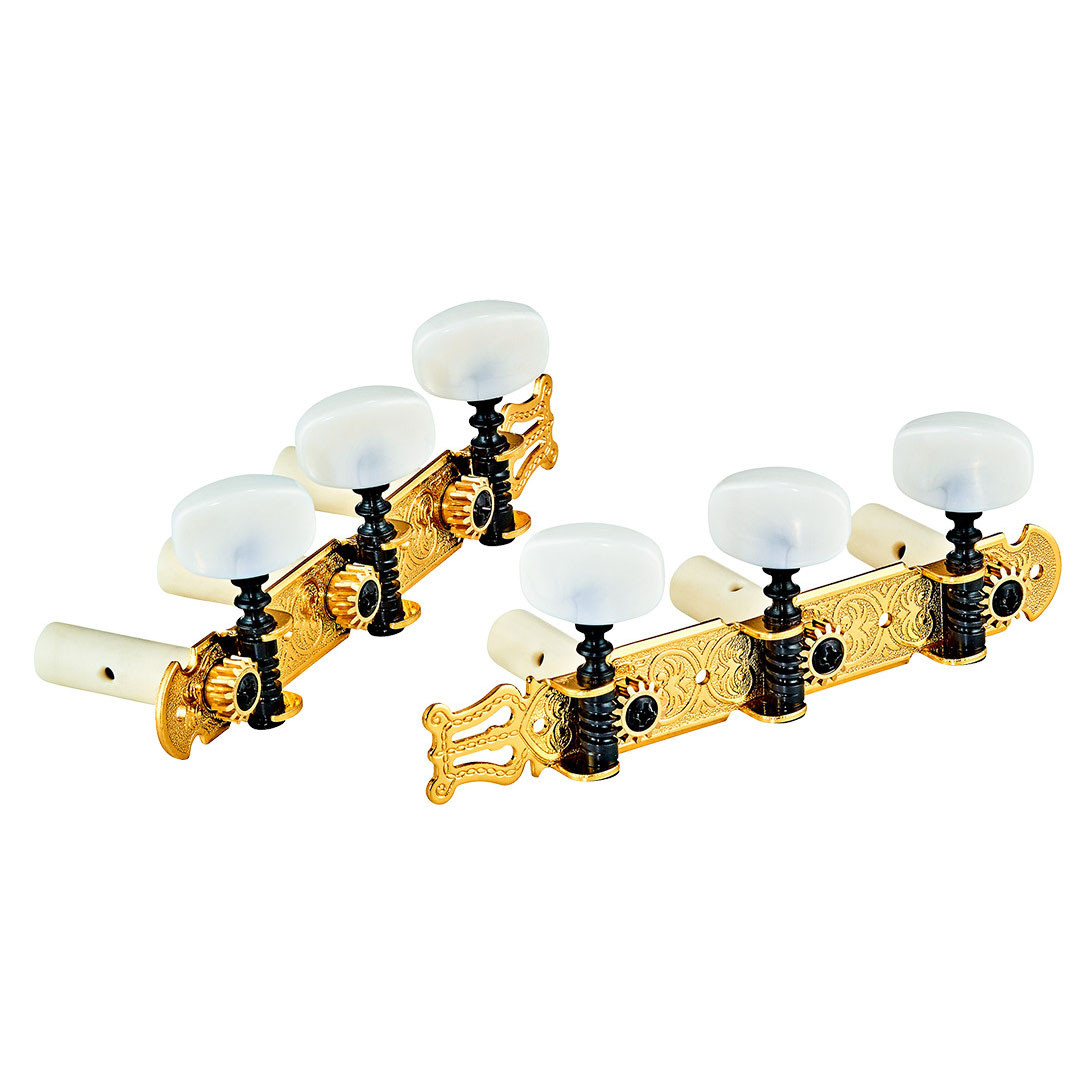 ORTEGA Standard Guitar Tuning Machines - Gold/White (OTMSTD-GOWH)