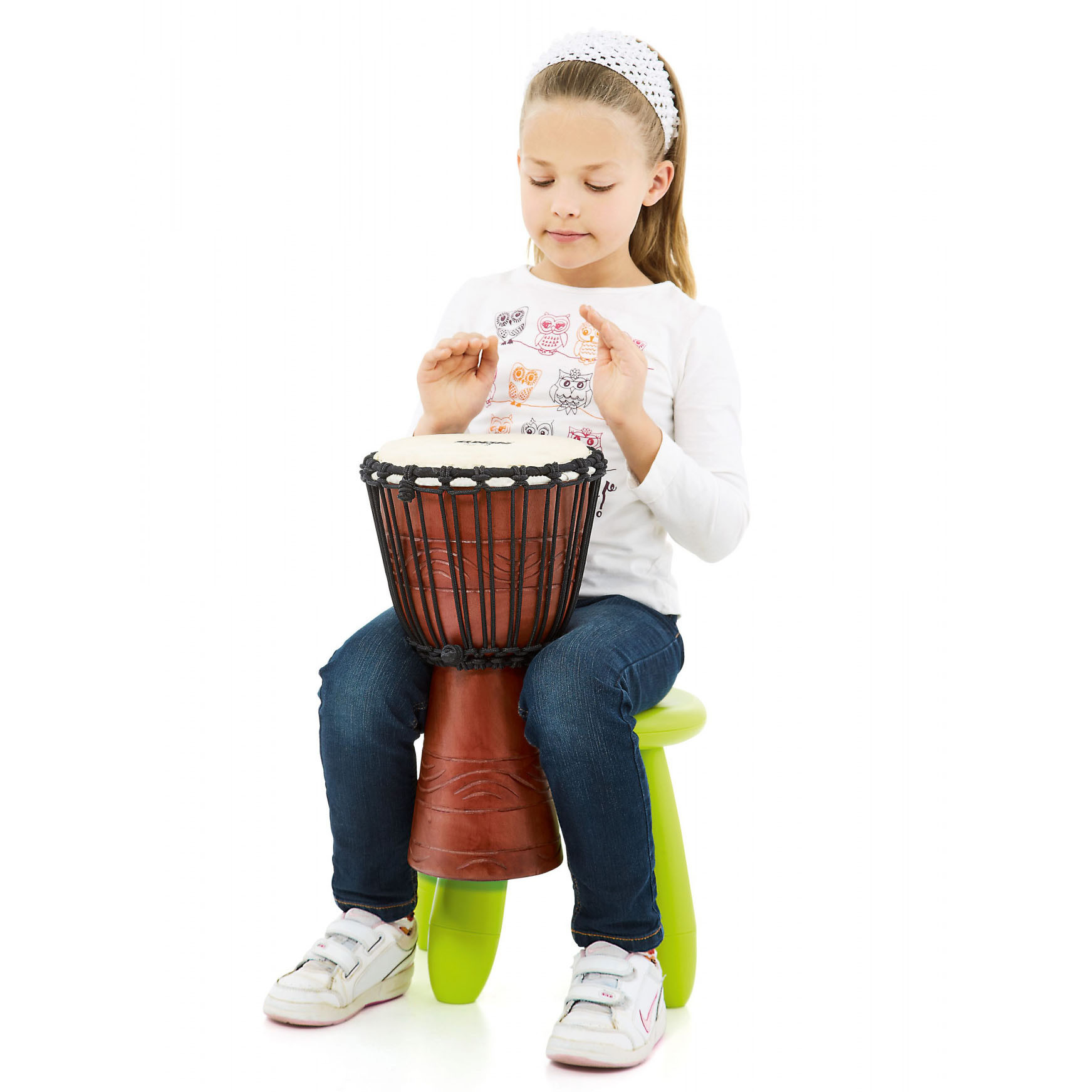 NINO Percussion Water Rythm Series Original African Style Rope Tuned Wood Djembe - 8" (NINO-ADJ2-S)