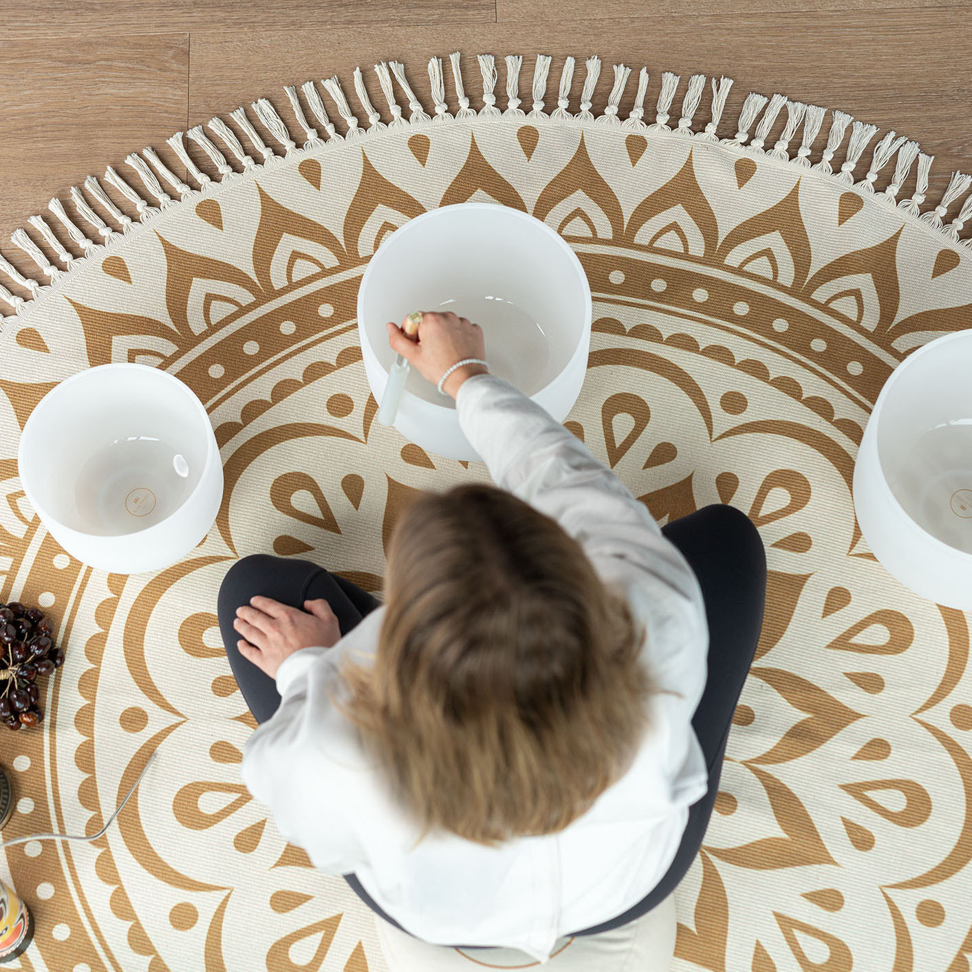 Meinl Sonic Energy Meditation Rug - Vintage Gold / Floral Design
 (MMR1VG)