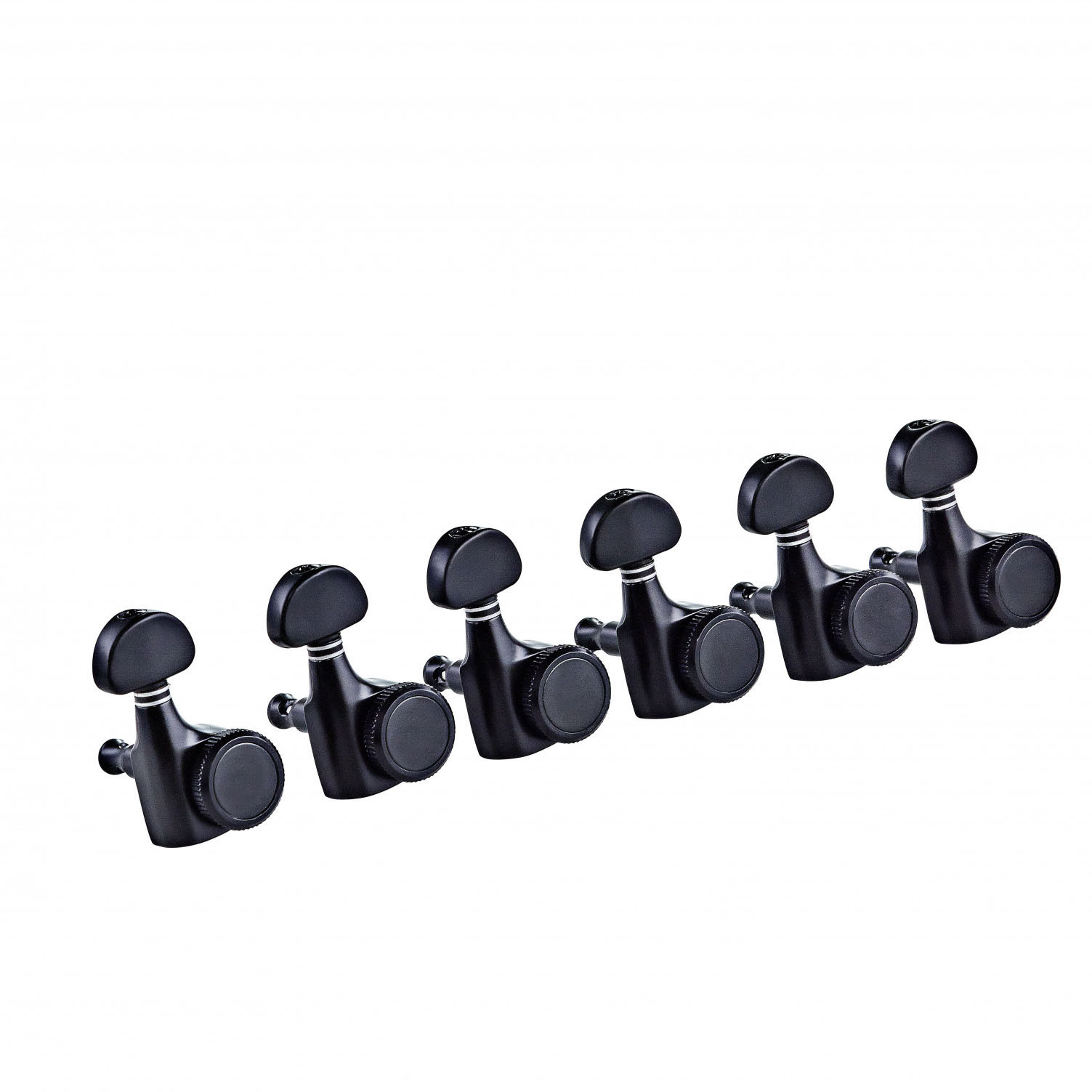 ORTEGA 6 in Line Guitar Locking Tuning Machines - Gloss Black (OTMLOCK6L-GB)