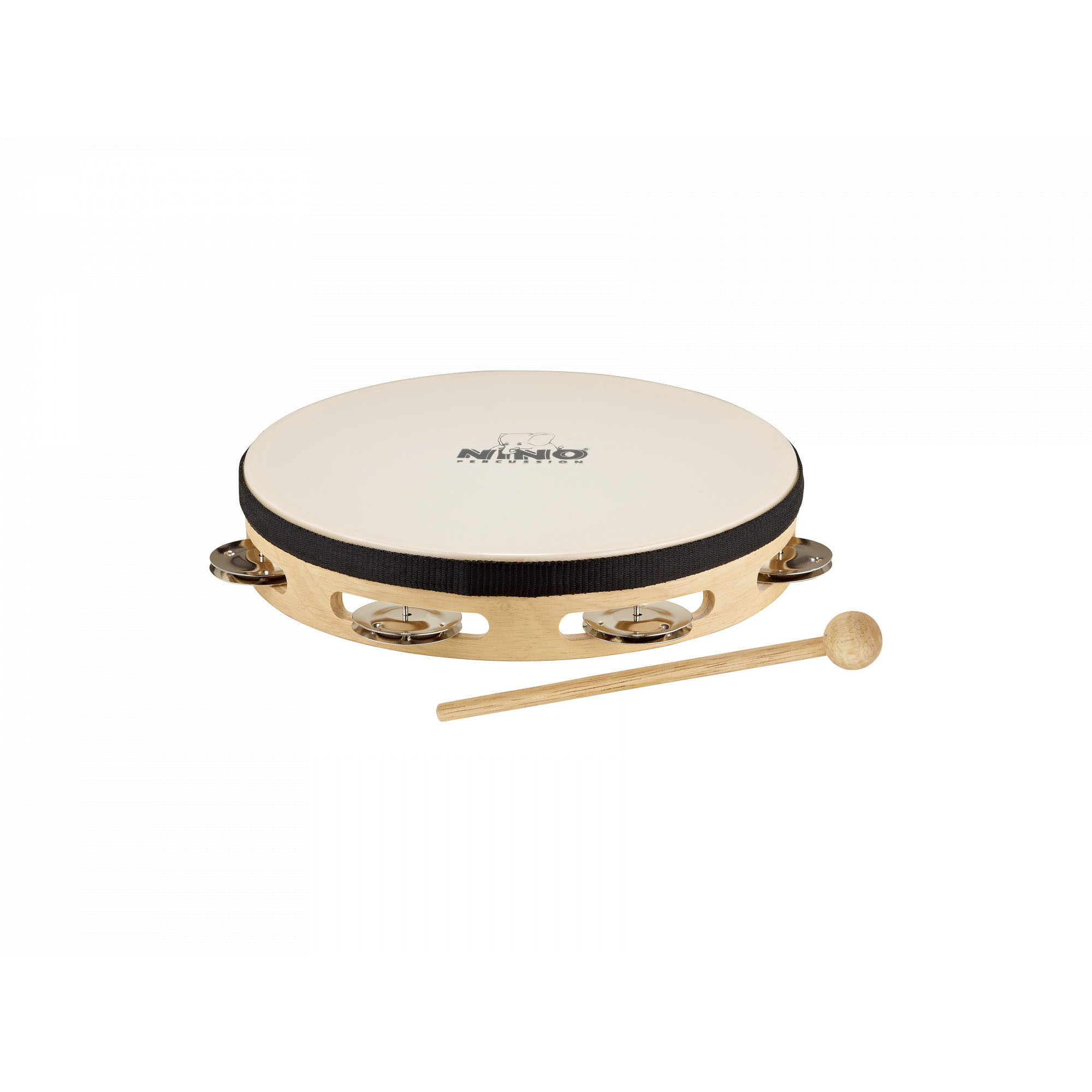 NINO Percussion Headed Wood Tambourine - 8" (NINO47)