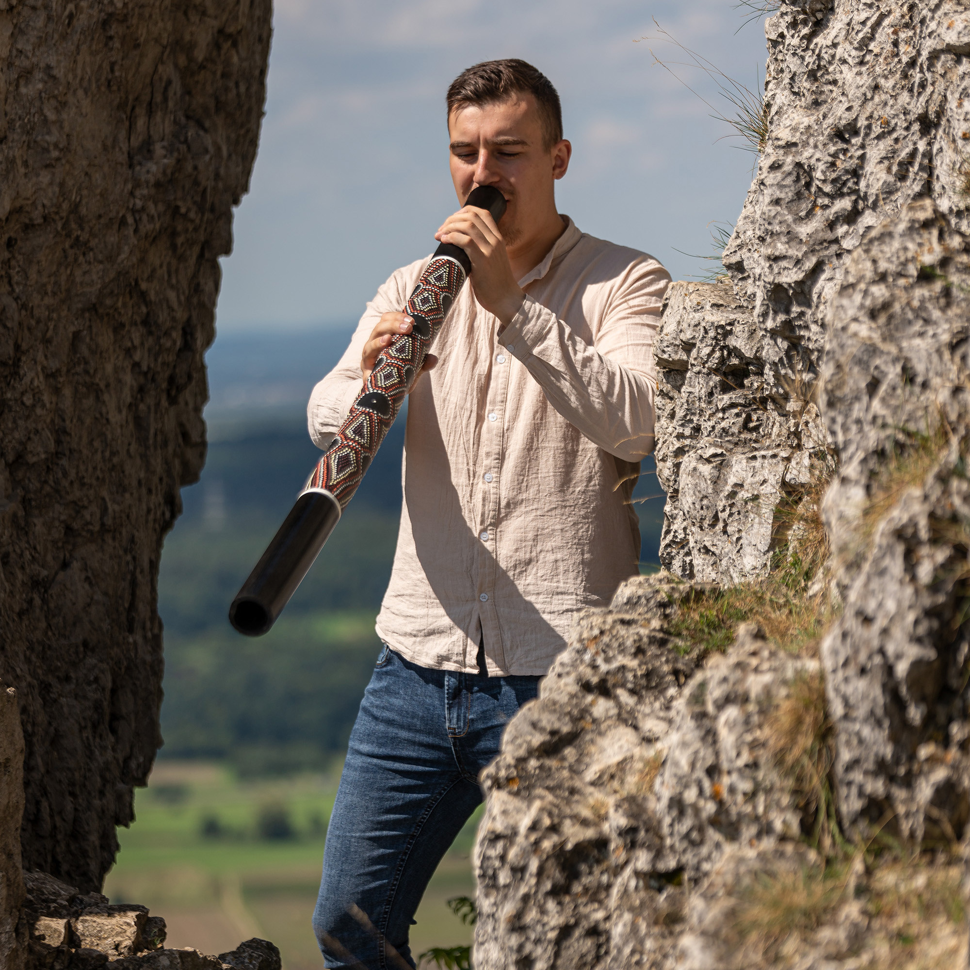 Meinl Sonic Energy Bambus Didgeridoo - Gepunktet/Schwarz (DD1BK)