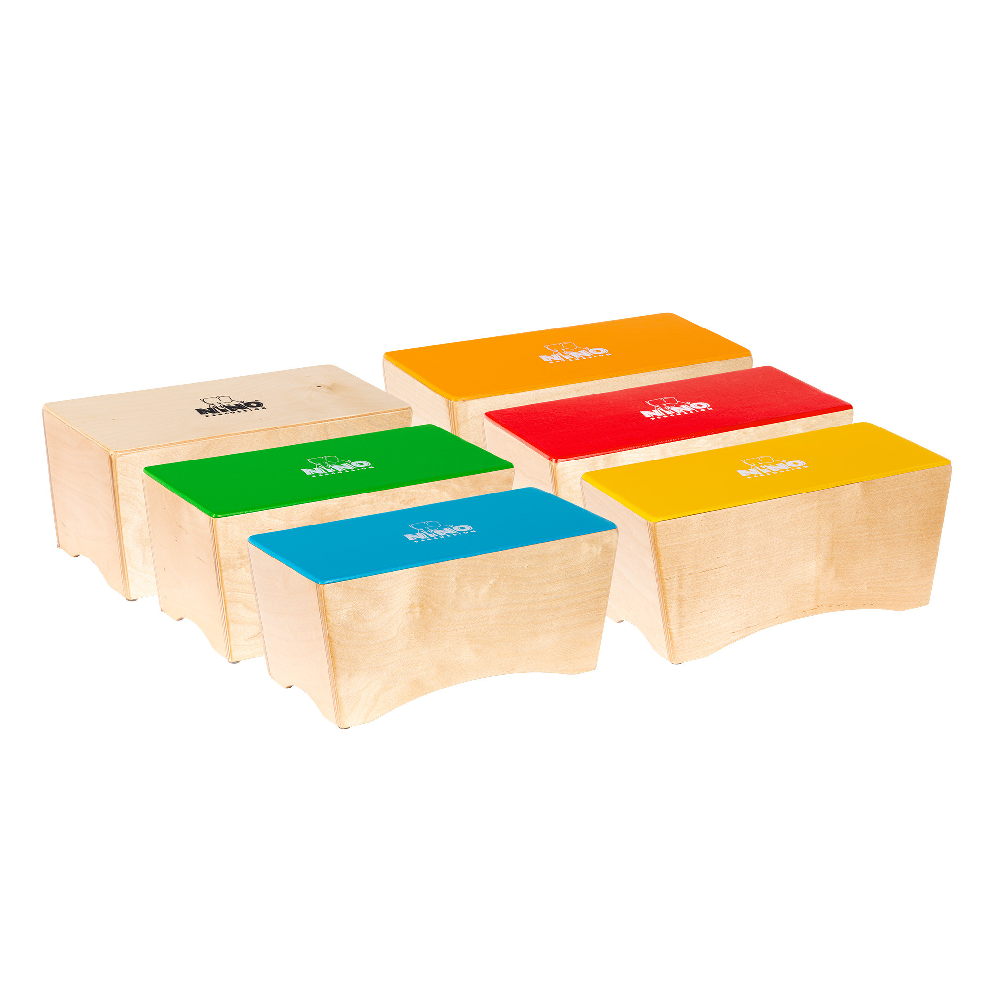 NINO Percussion Bongo Cajon Rhythmus Set fürs Klassenzimmer - 6 teilig (NINOSET931)