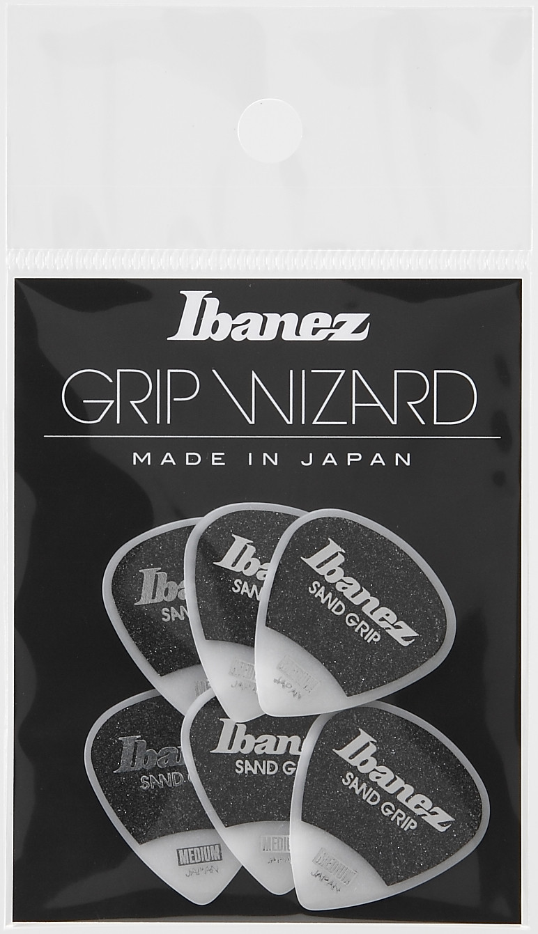 IBANEZ Grip Wizard Series Sand Grip Flat Picks - 6 pcs (PPA16MSG-WH)