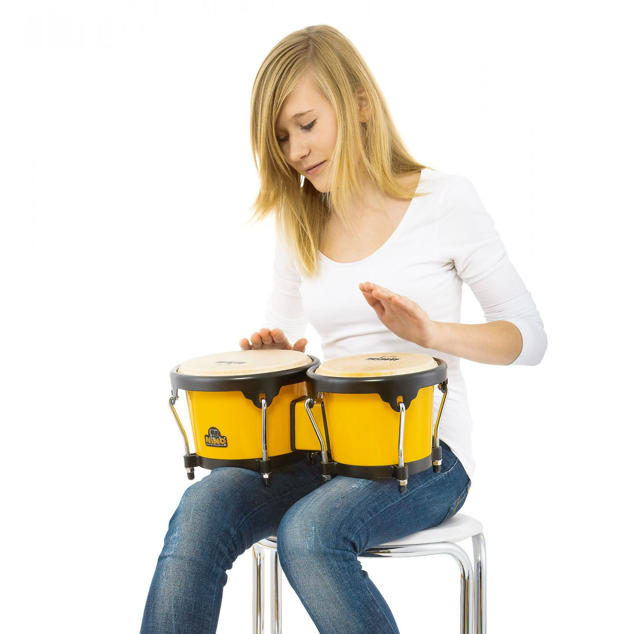 NINO Percussion Molded ABS Bongo Plus - 6 1/2" & 7 1/2" (NINO17Y-BK)