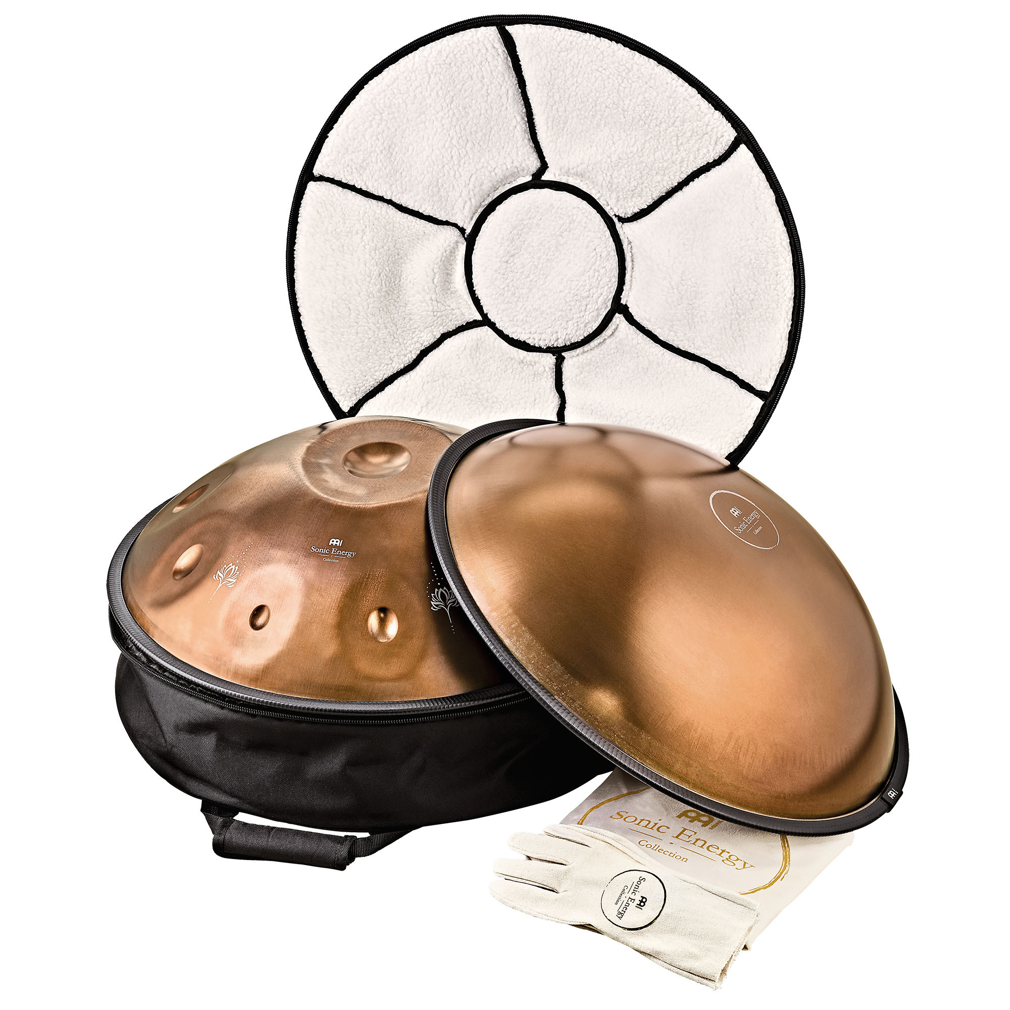 Meinl Sonic Energy Sensory Handpan Stainless Steel E La Sirena 10 Notes 432 Hz - Vintage copper, Engraved design (HPSTL102CU)
