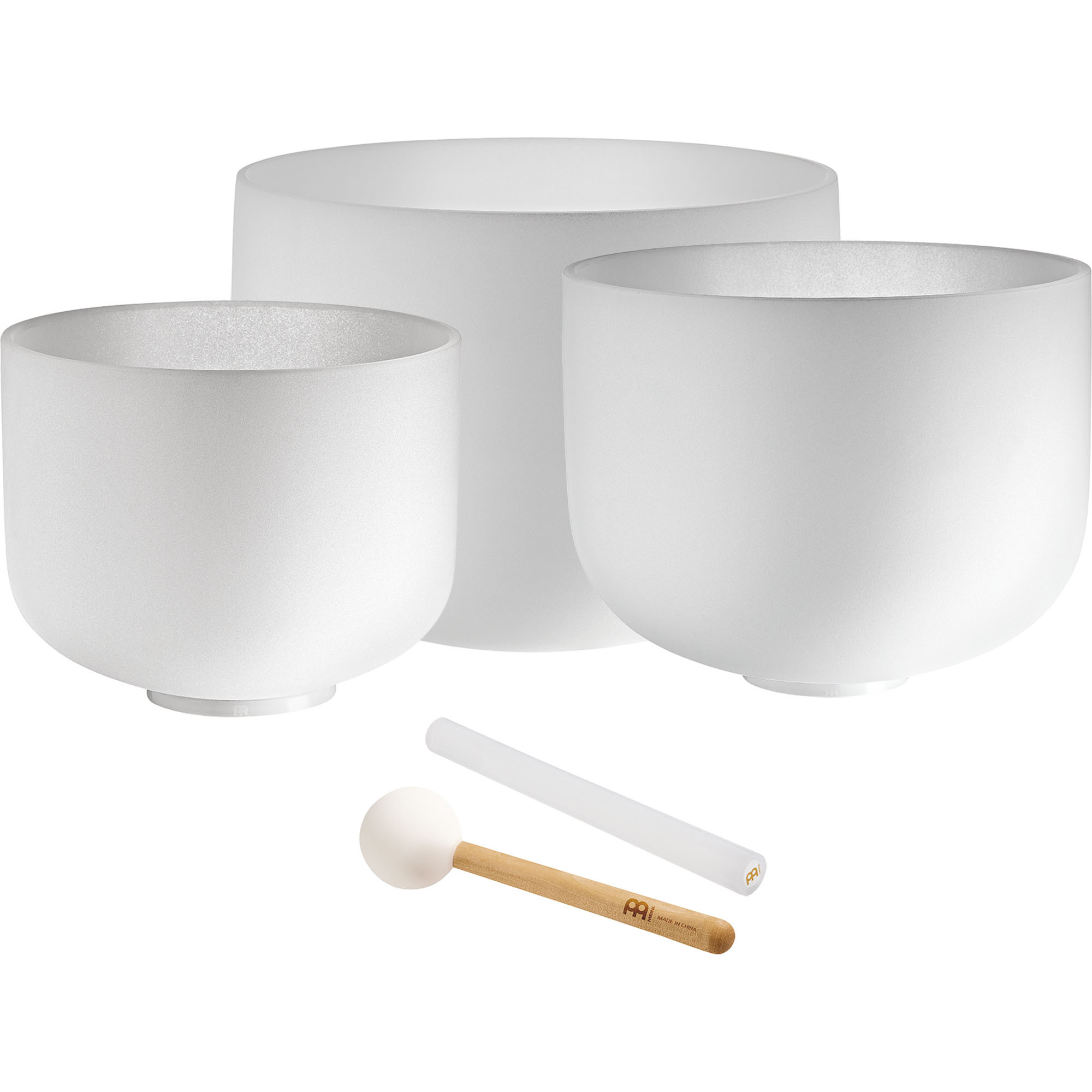 Meinl Sonic Energy 3-piece Crystal Singing Bowl Set, G4 / E4 / C4