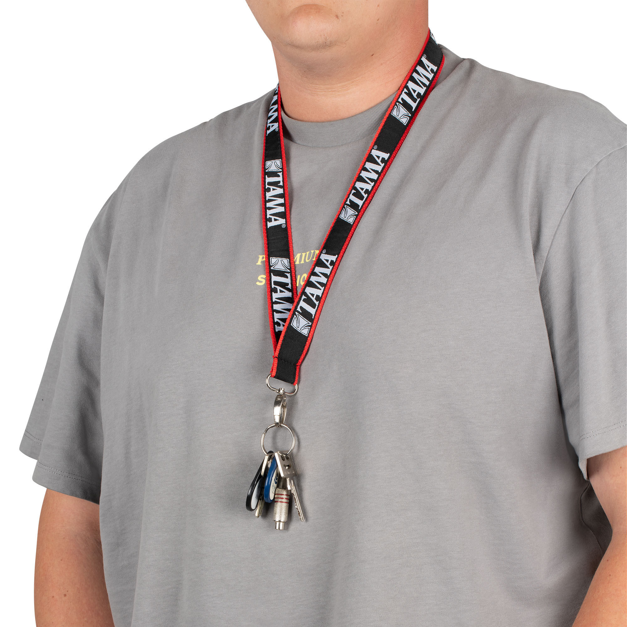 TAMA Lanyard - Rot/Schwarz mit weißem Logo (TAMA-LANYARD)
