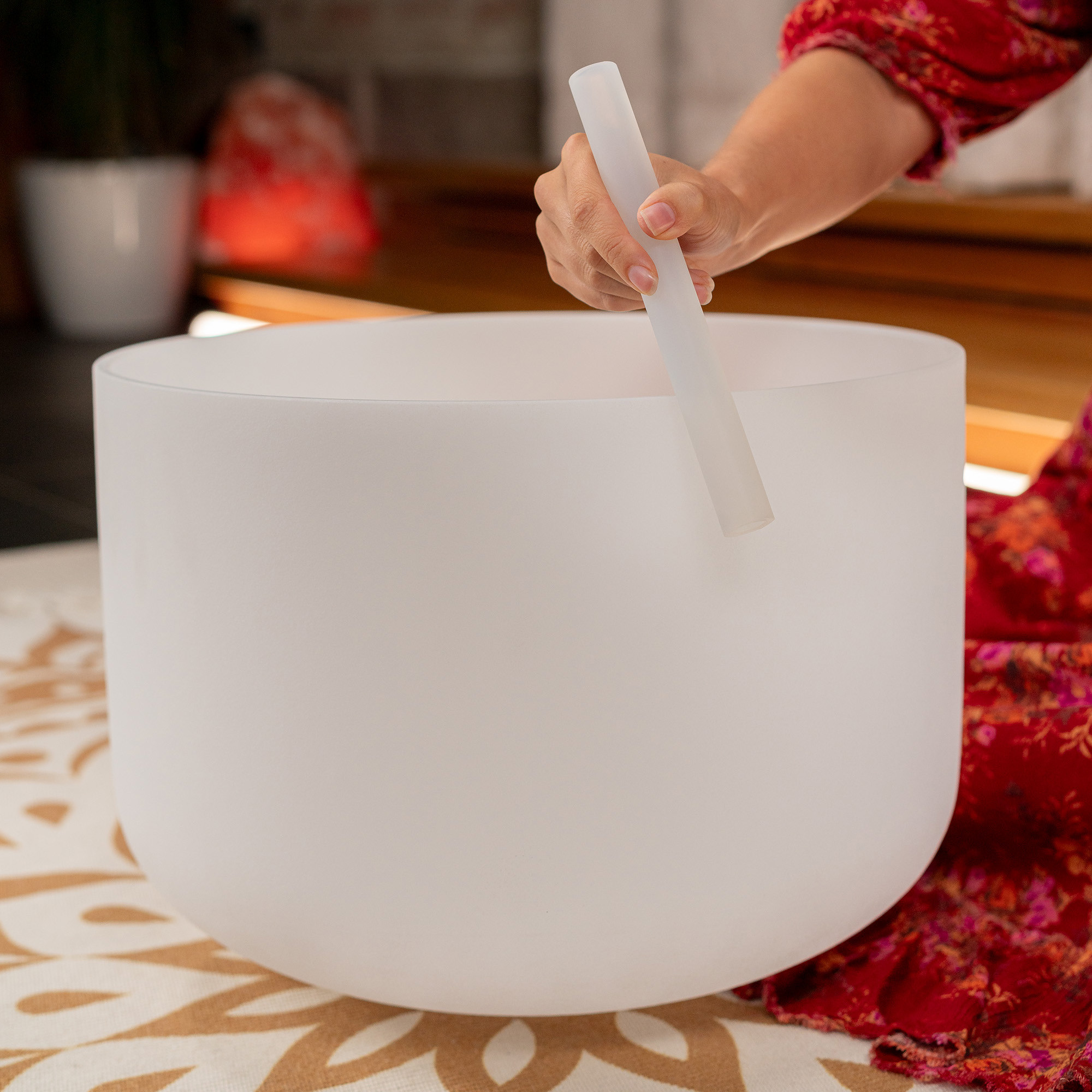 Meinl Sonic Energy 16" white-frosted Crystal Singing Bowl C3, 432 Hz, Wurzelchakra (CSB16C3)