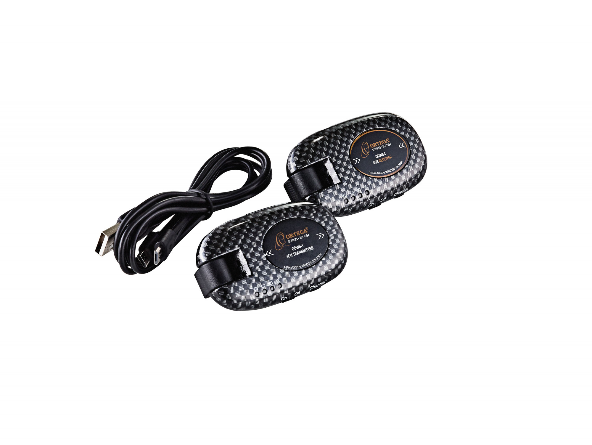 ORTEGA Digital Wireless System - 4 Kanäle / 2,4 Ghz / wiederaufladbar + USB Kabel (ODWS-1CAR)