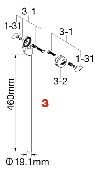 TAMA obere Rohr Baugruppe für HC83BLS (HC83BLS3)