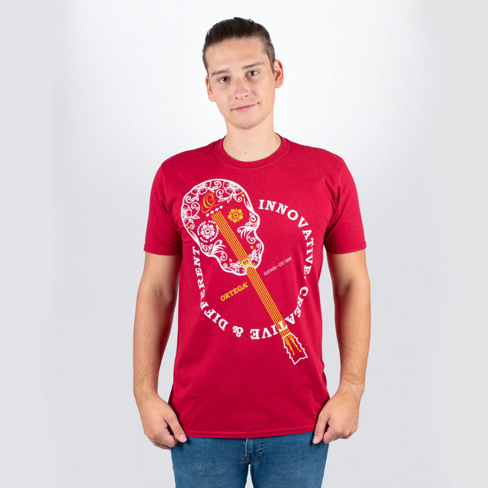 ORTEGA T-Shirt "Skull" - Burgundy Red (OSKULL-BU-XL)