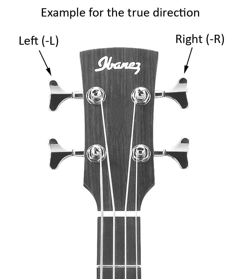 IBANEZ Akustikbass Einzelmechanik - 1 x links gold mit weißen Kunststoffflügeln (5AMH51AG-L)