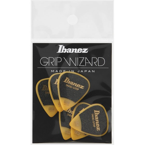 IBANEZ Grip Wizard Series Sand Grip Flat Picks - 6 pcs (PPA14HSG-YE)