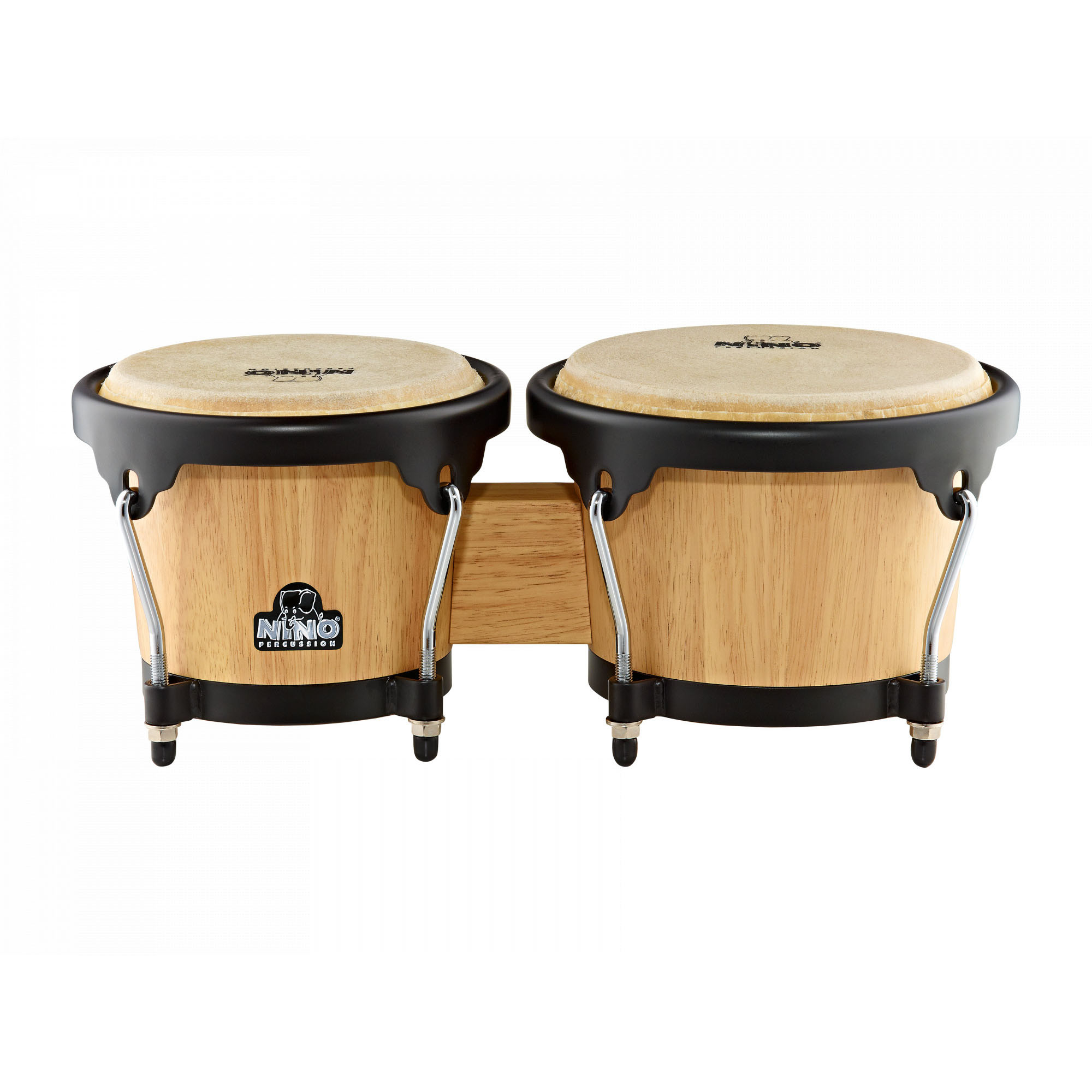 NINO Percussion Wood Bongo - 6 1/2" & 7 1/2" (NINO3NT-BK)