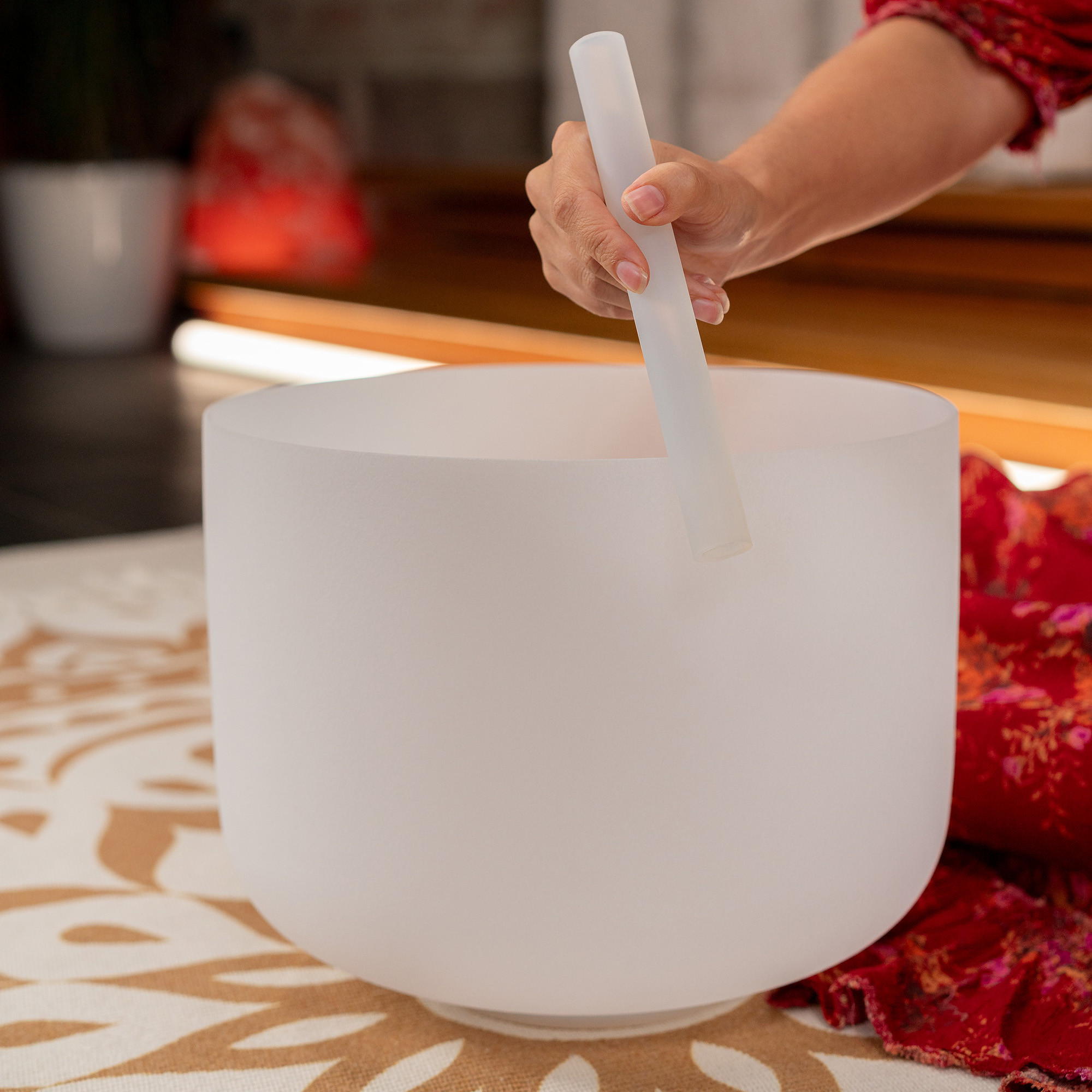 Meinl Sonic Energy 12" white-frosted Crystal Singing Bowl G3, 440 Hz, Throat Chakra  (CSBM12G3)