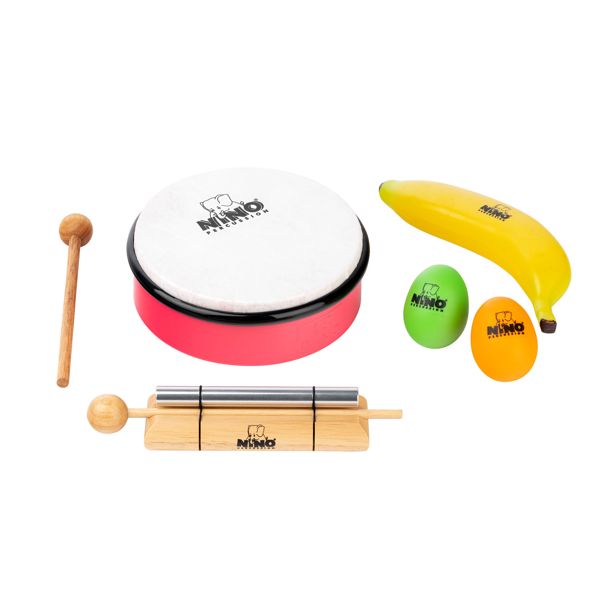 NINO Percussion Rhythmus Set für Kinder - 5 teilig (NINOSET8)
