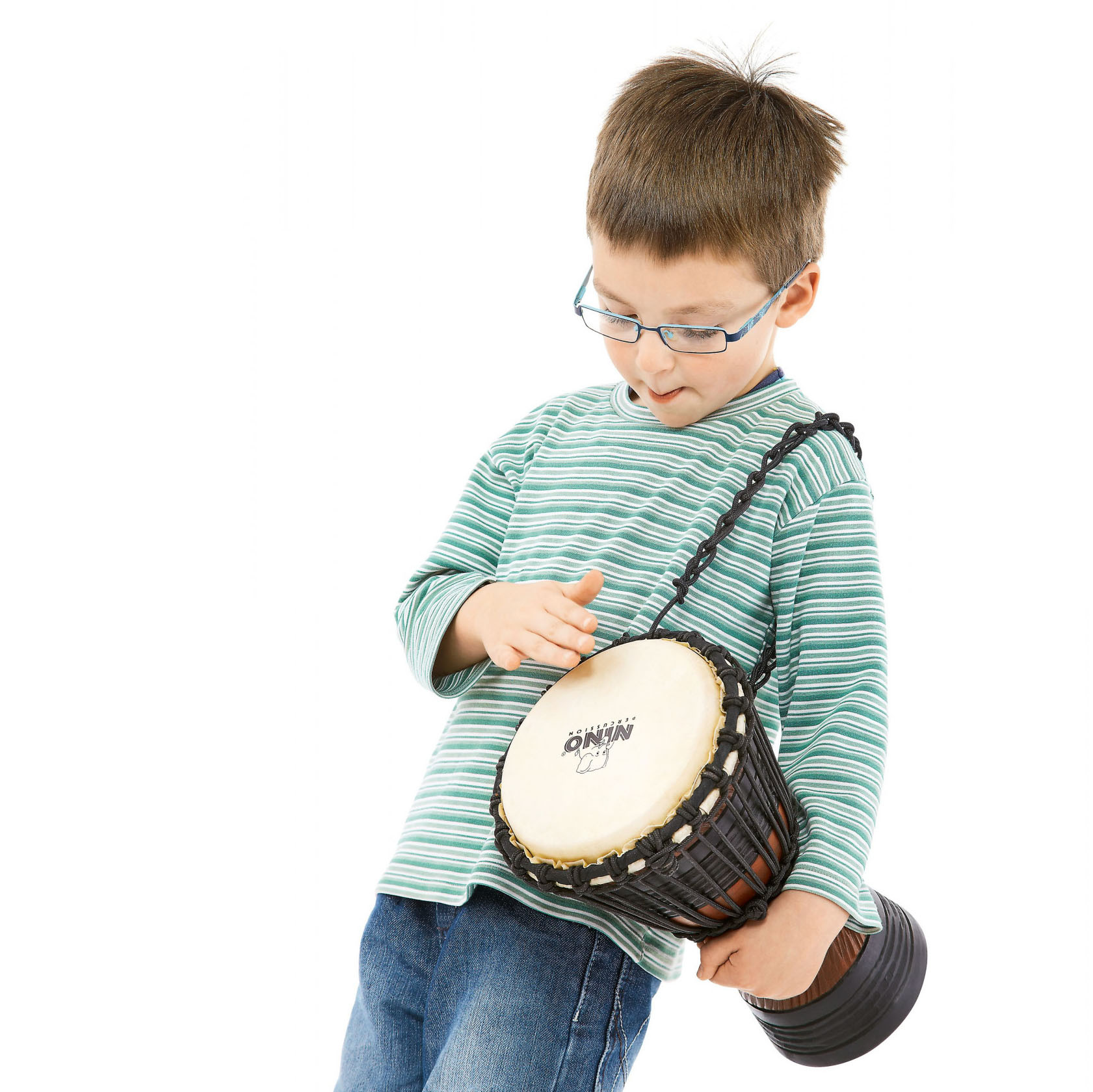 NINO Percussion Earth Rhythm Series Original African Style Rope Tuned Wood Djembe - 7" (NINO-ADJ3-XS)