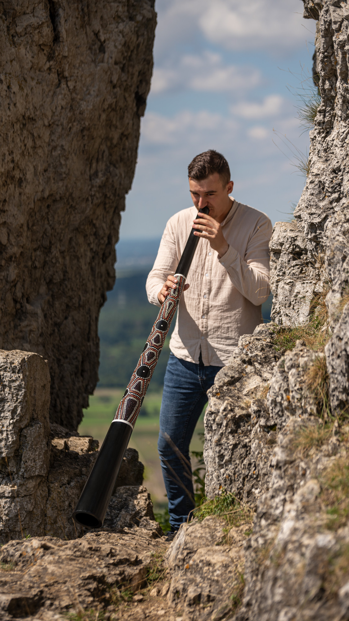 Meinl Sonic Energy Sliced Pro Didgeridoo - E Stimmung - Gepunktet (DDPROFPE)
