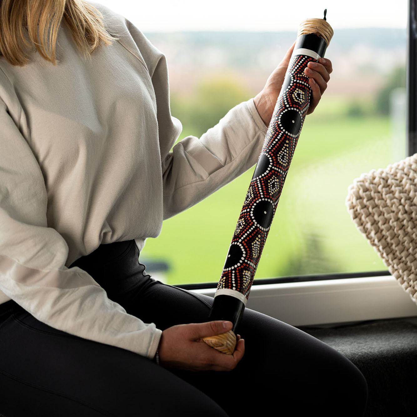 Meinl Sonic Energy Bamboo Rainstick Small - Gepunktet/Schwarz (RS1S)