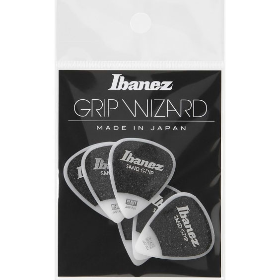 IBANEZ Grip Wizard Series Sand Grip Flat Picks - 6 pcs (PPA14HSG-WH)