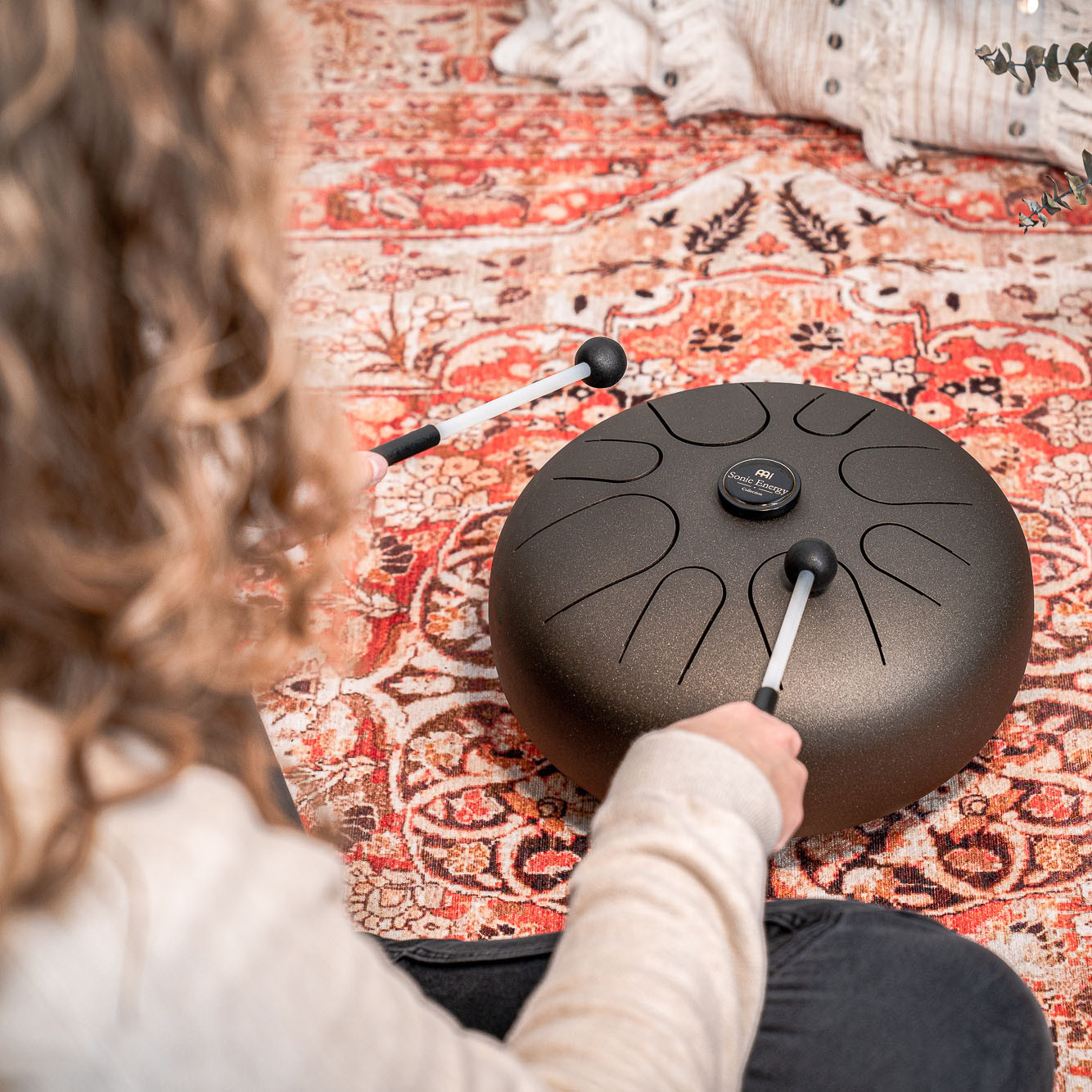 Meinl Sonic Energy 12" Steel Tongue Drum, A Moll, 8 Töne, 440 Hz, Vintage Braun (STD1VB)