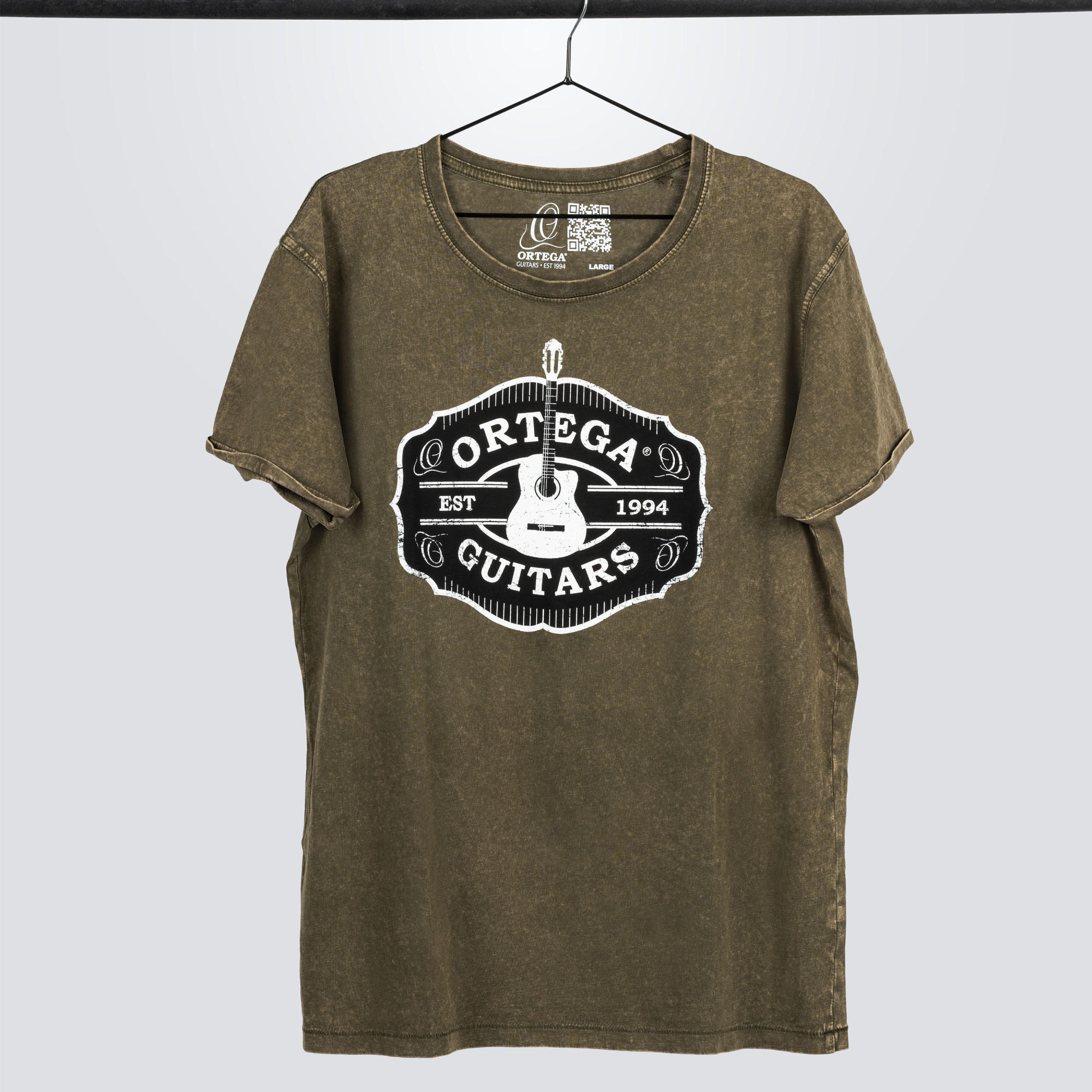 ORTEGA Americana Guitar T-Shirt - Vintage Washed Green/S (OTS4-VGR-S)