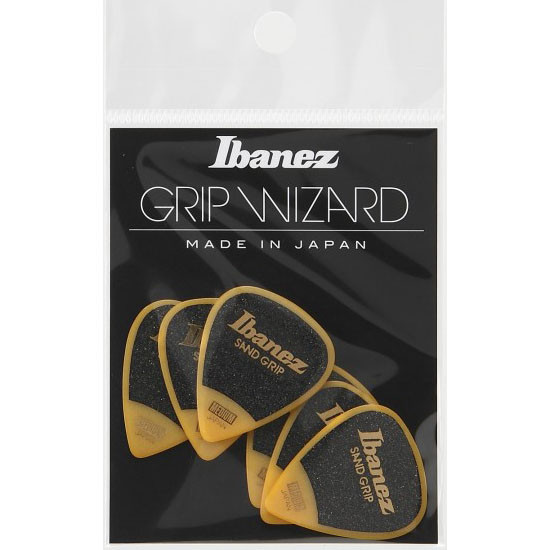 IBANEZ Grip Wizard Series Sand Grip Flat Picks - 6 pcs (PPA14MSG-YE)