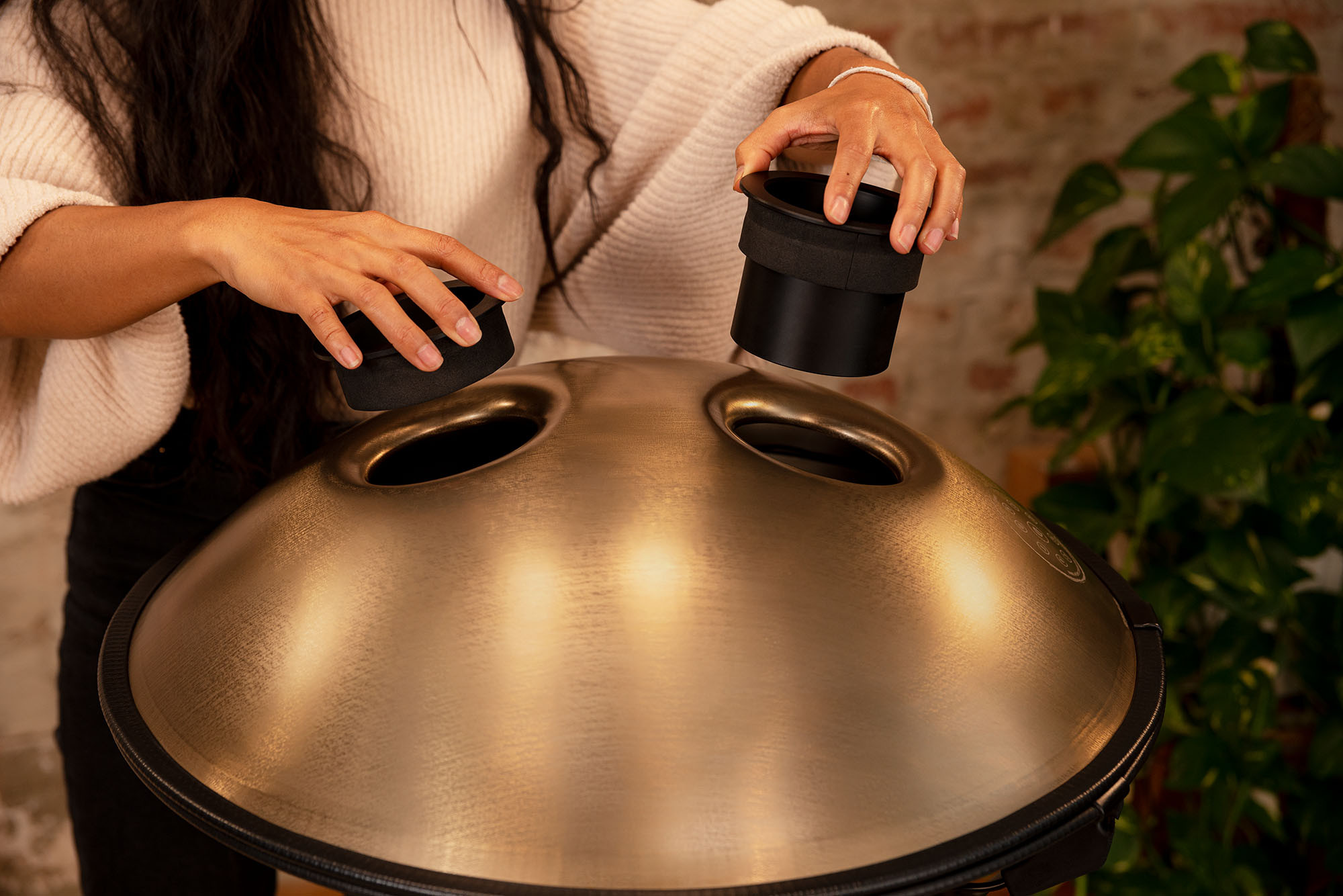 Meinl Sonic Energy Sensory Handpan Edelstahl D Amara 9 Töne 440 Hz - Vintage Gold (HPSTL91)